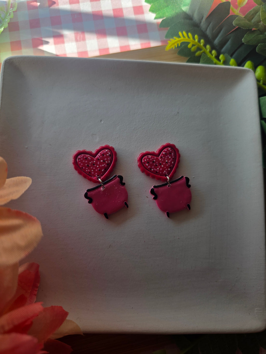 Cauldron of Love Valloween Earrings