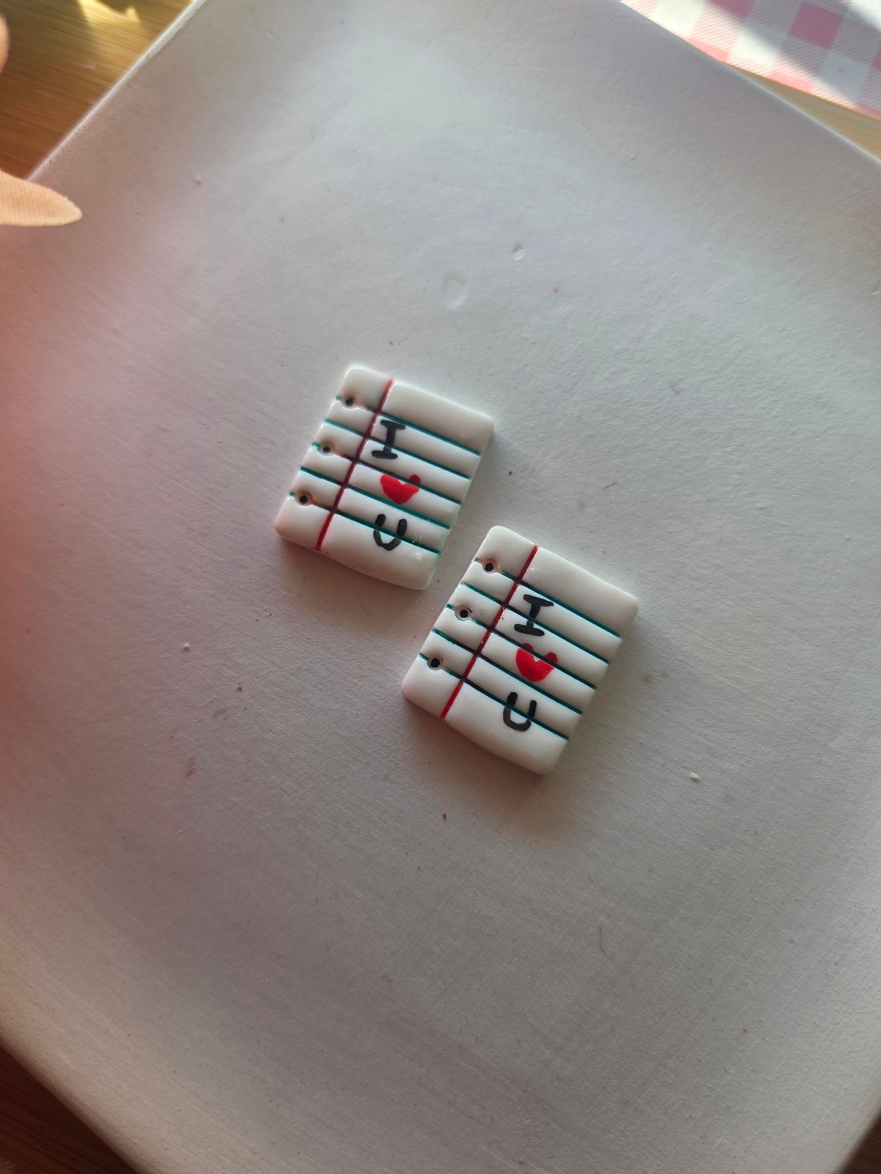 Love Note Valentines Earrings