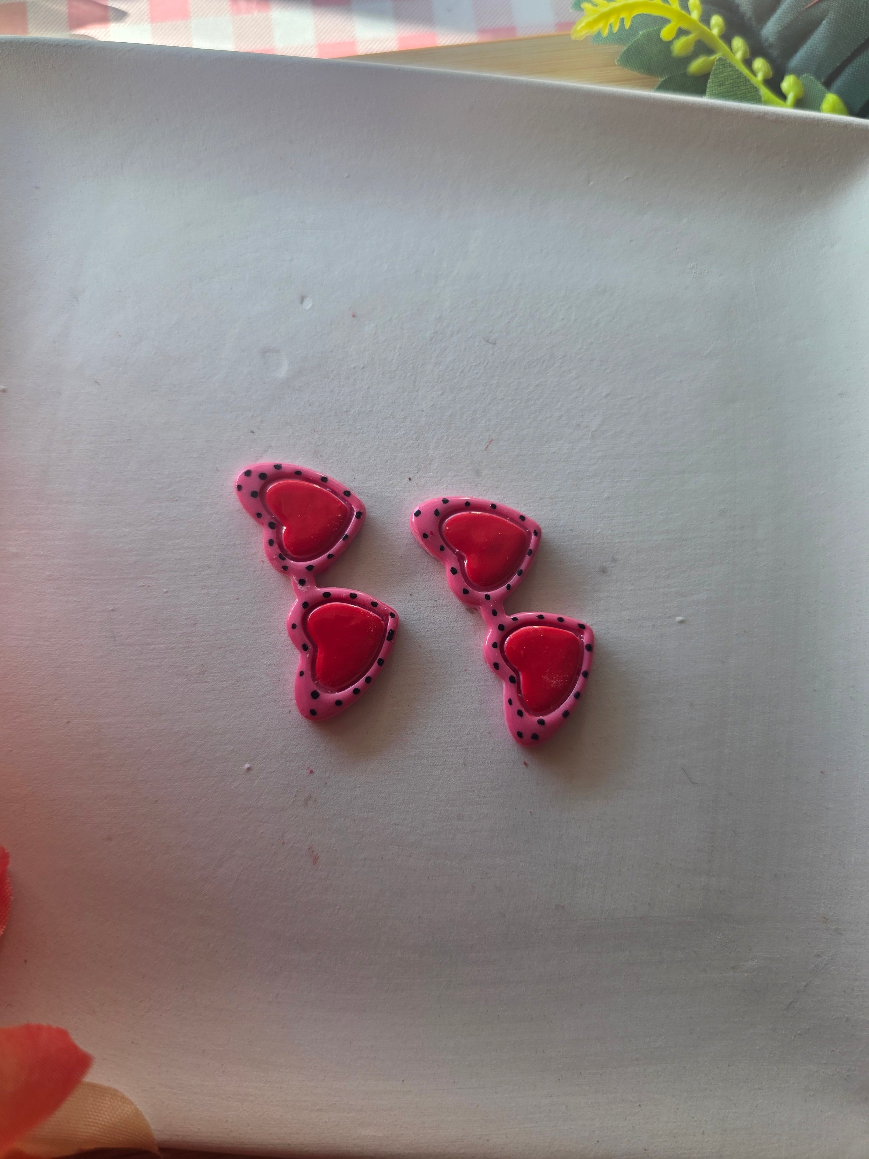 Heart Shaped Sunglasses Valentines Earrings