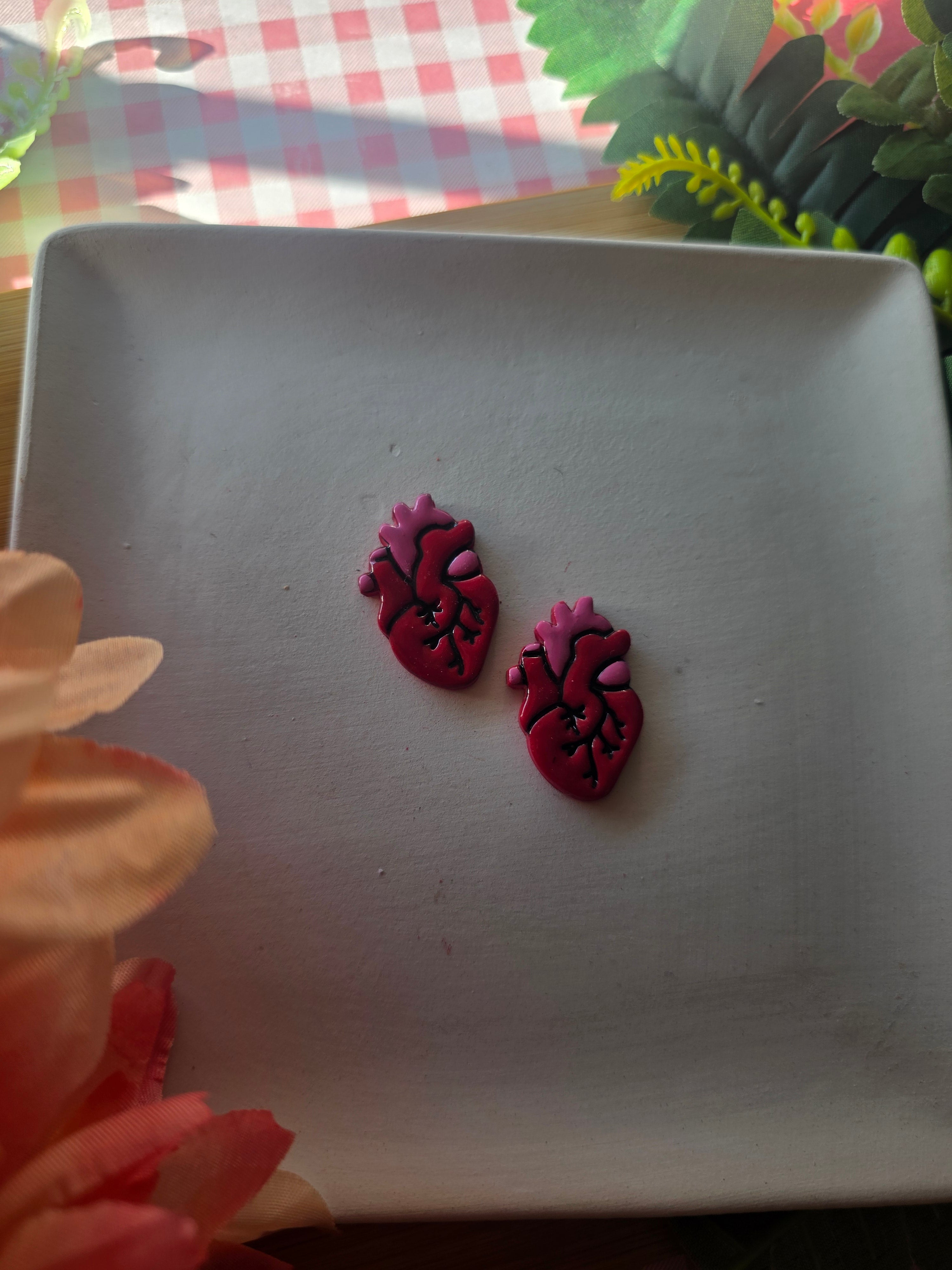 Anatomical Heart Valloween Earrings