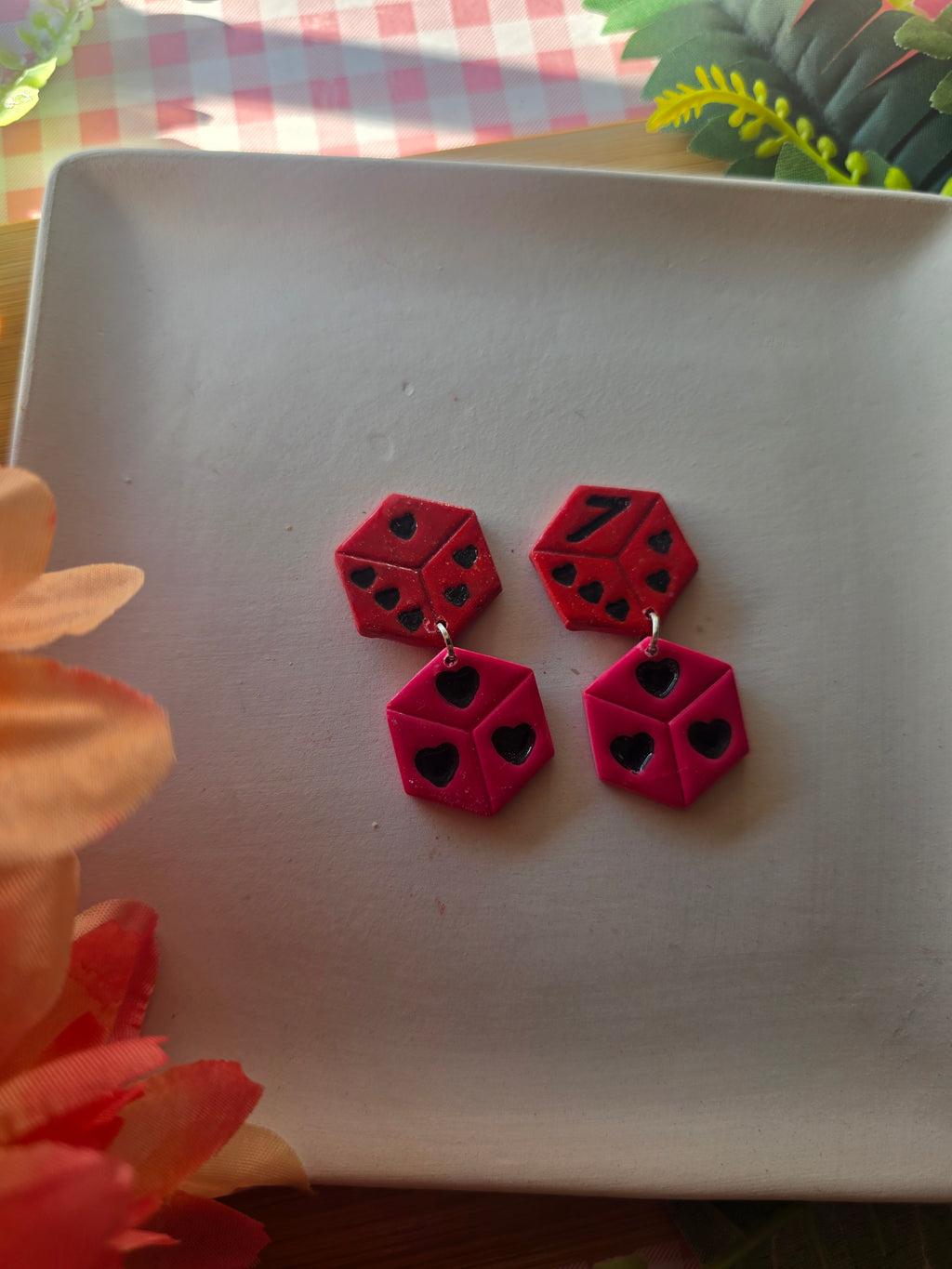Love Dice Valentines Earrings