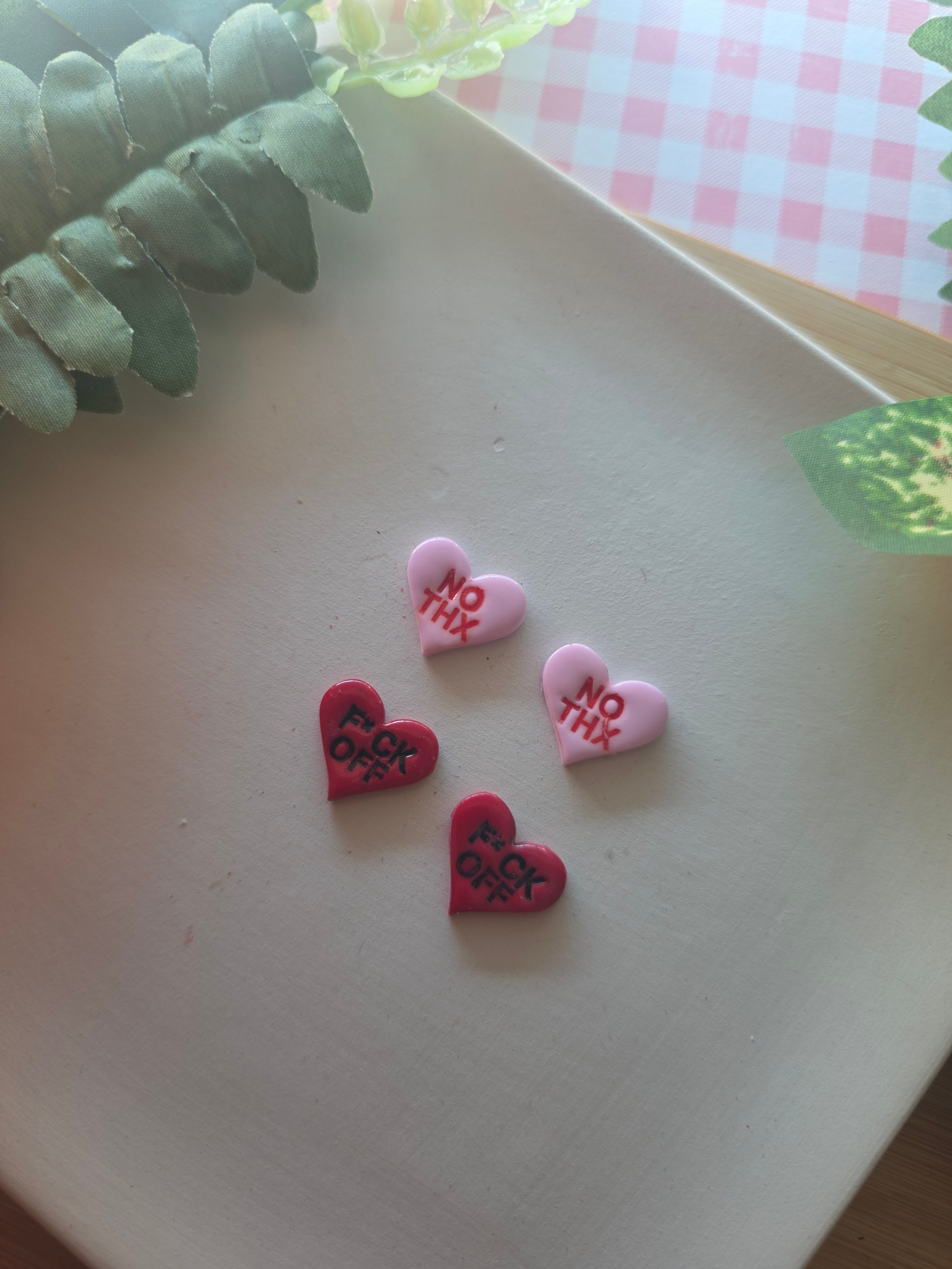 Conversation Heart Valentines Stud Earrings