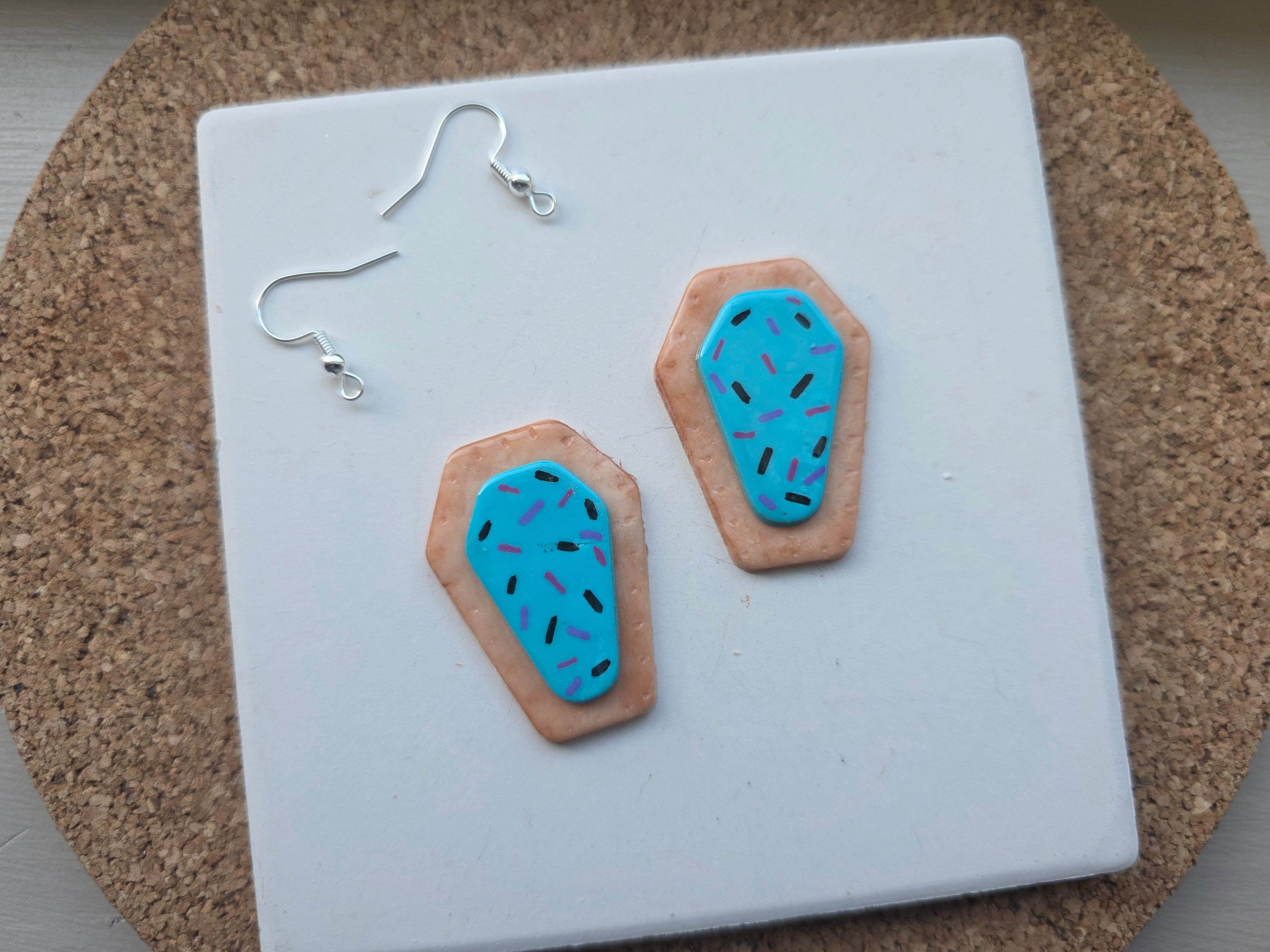 Coffin Toaster Pastry Clay Earrings