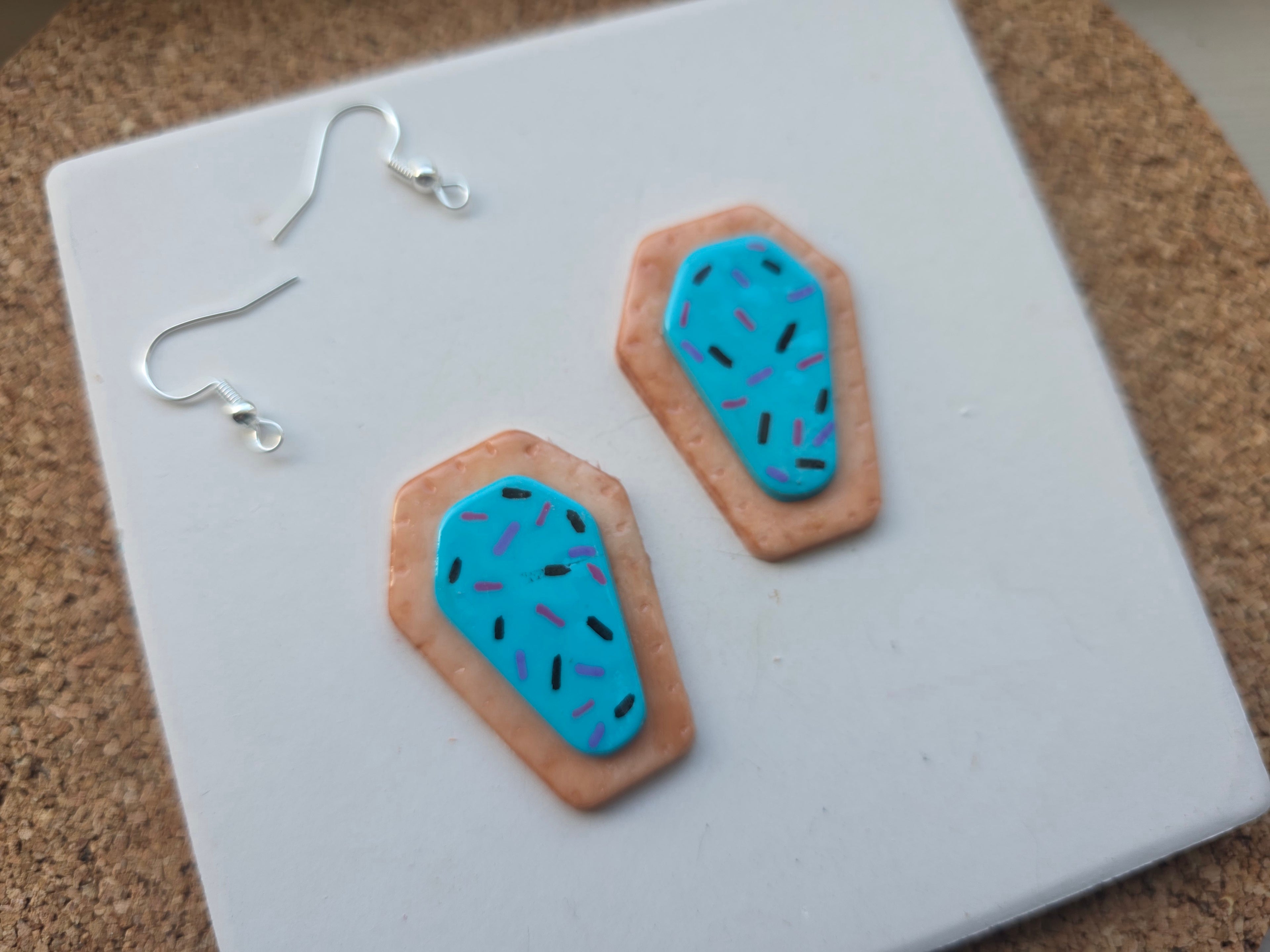 Coffin Toaster Pastry Clay Earrings