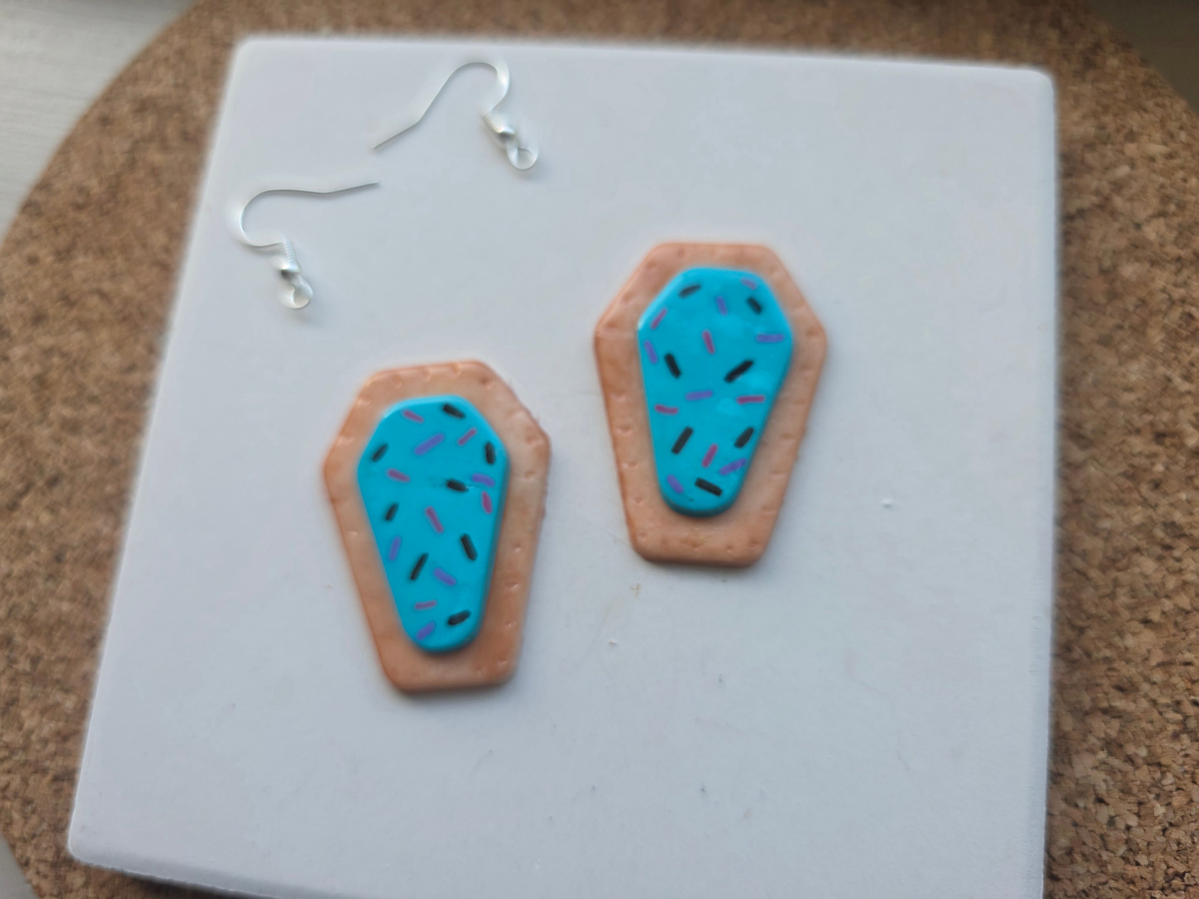 Coffin Toaster Pastry Clay Earrings