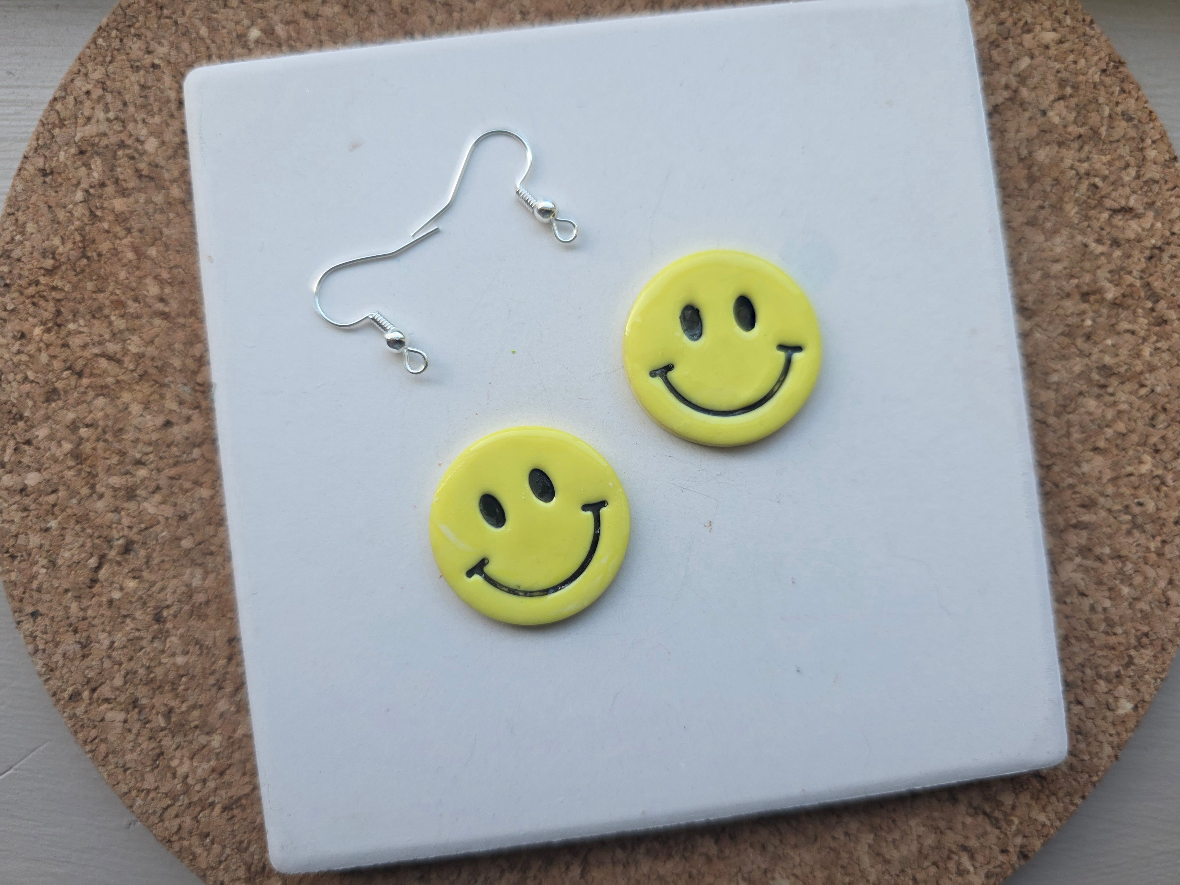 Smiley Face Clay Earrings