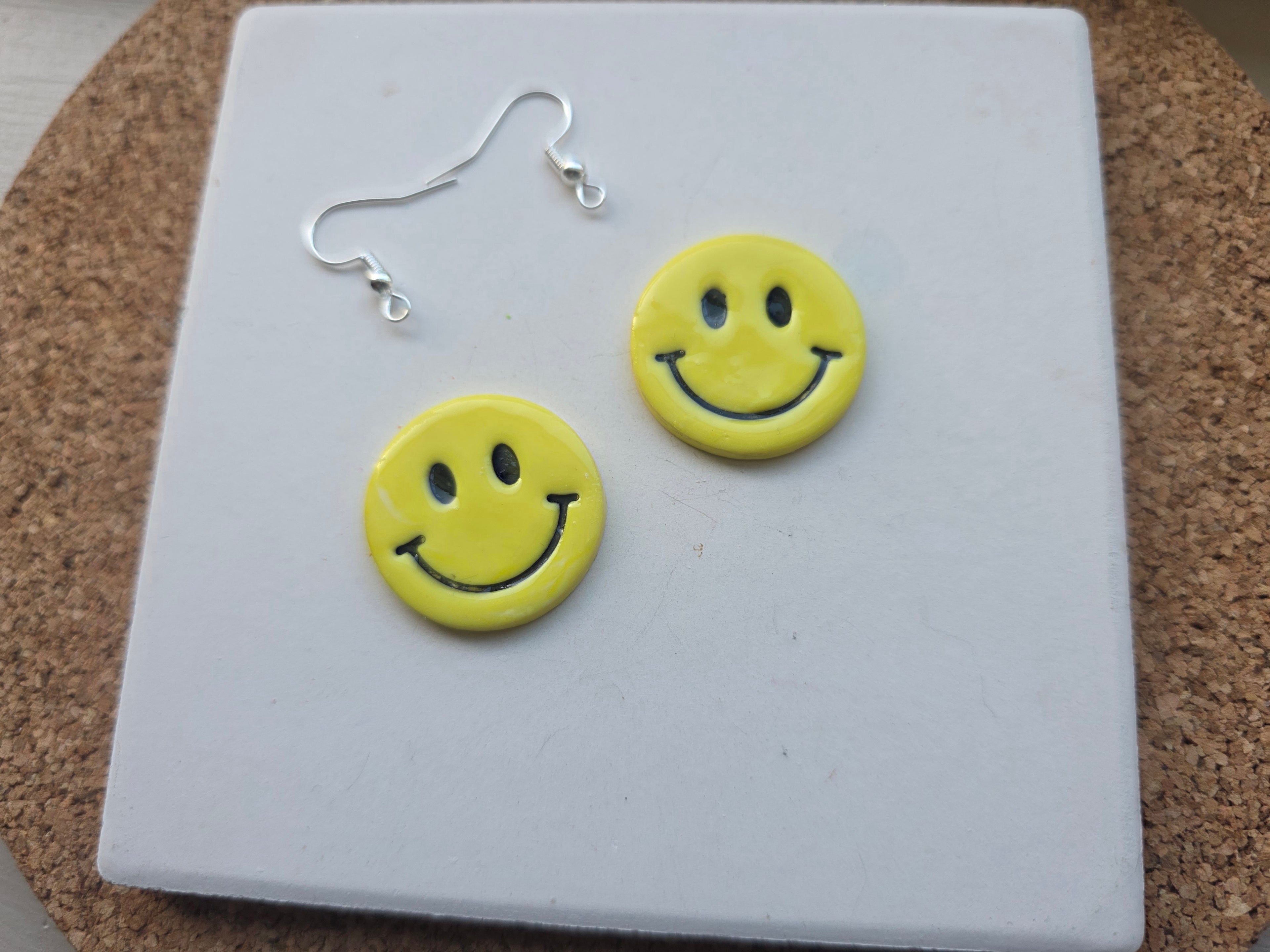 Smiley Face Clay Earrings