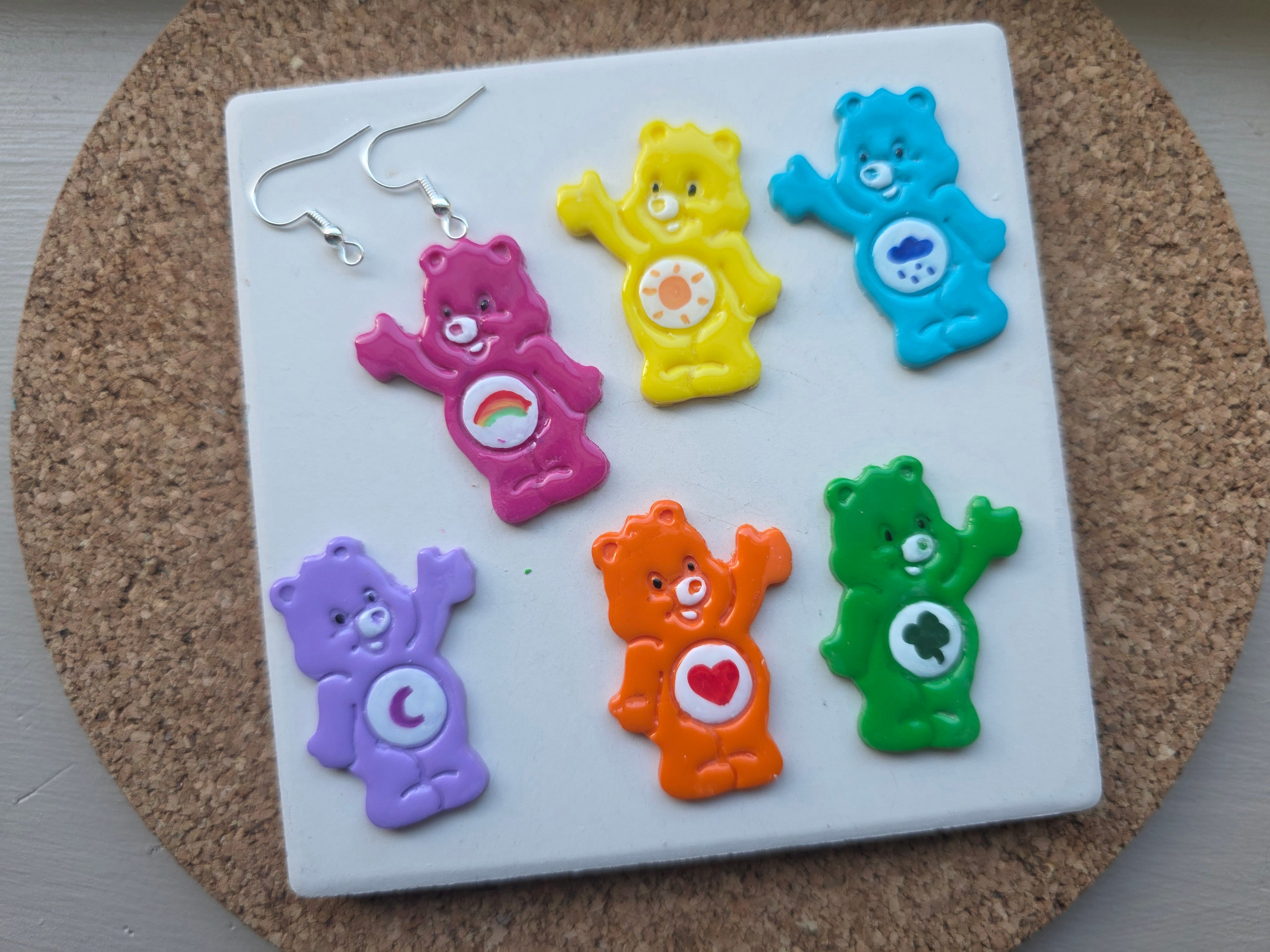 Care Bear Clay Earrings