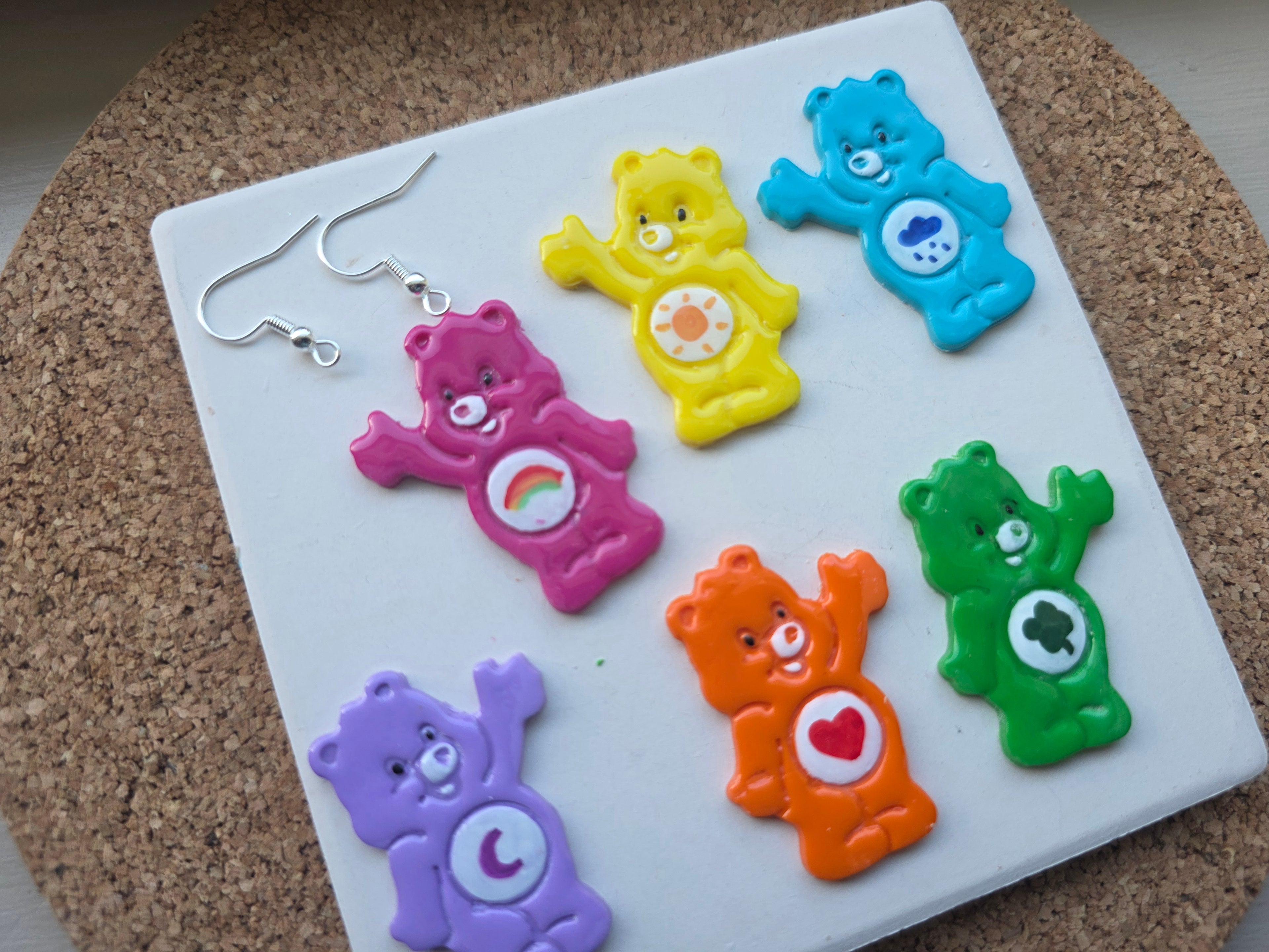 Care Bear Clay Earrings