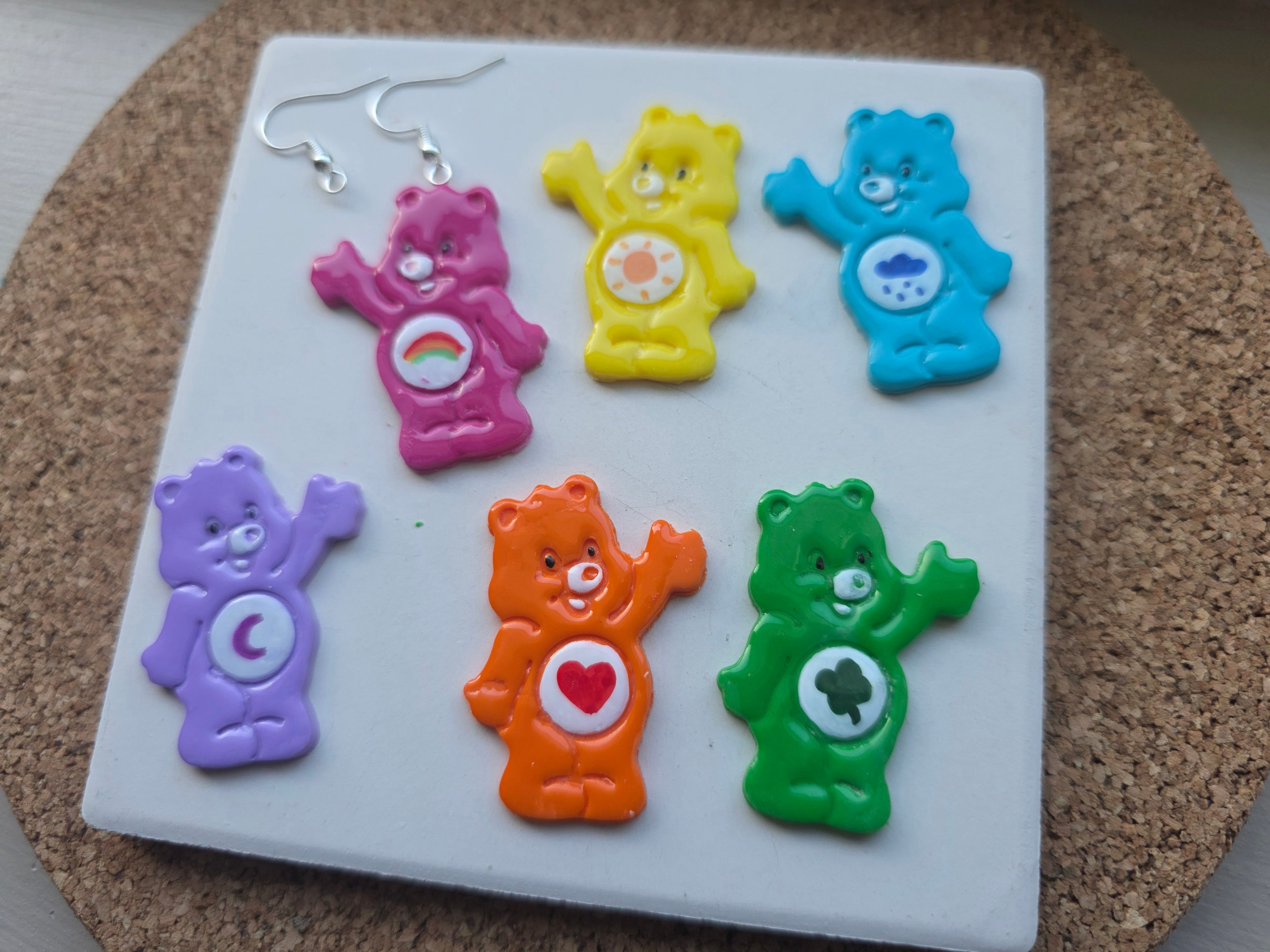 Care Bear Clay Earrings
