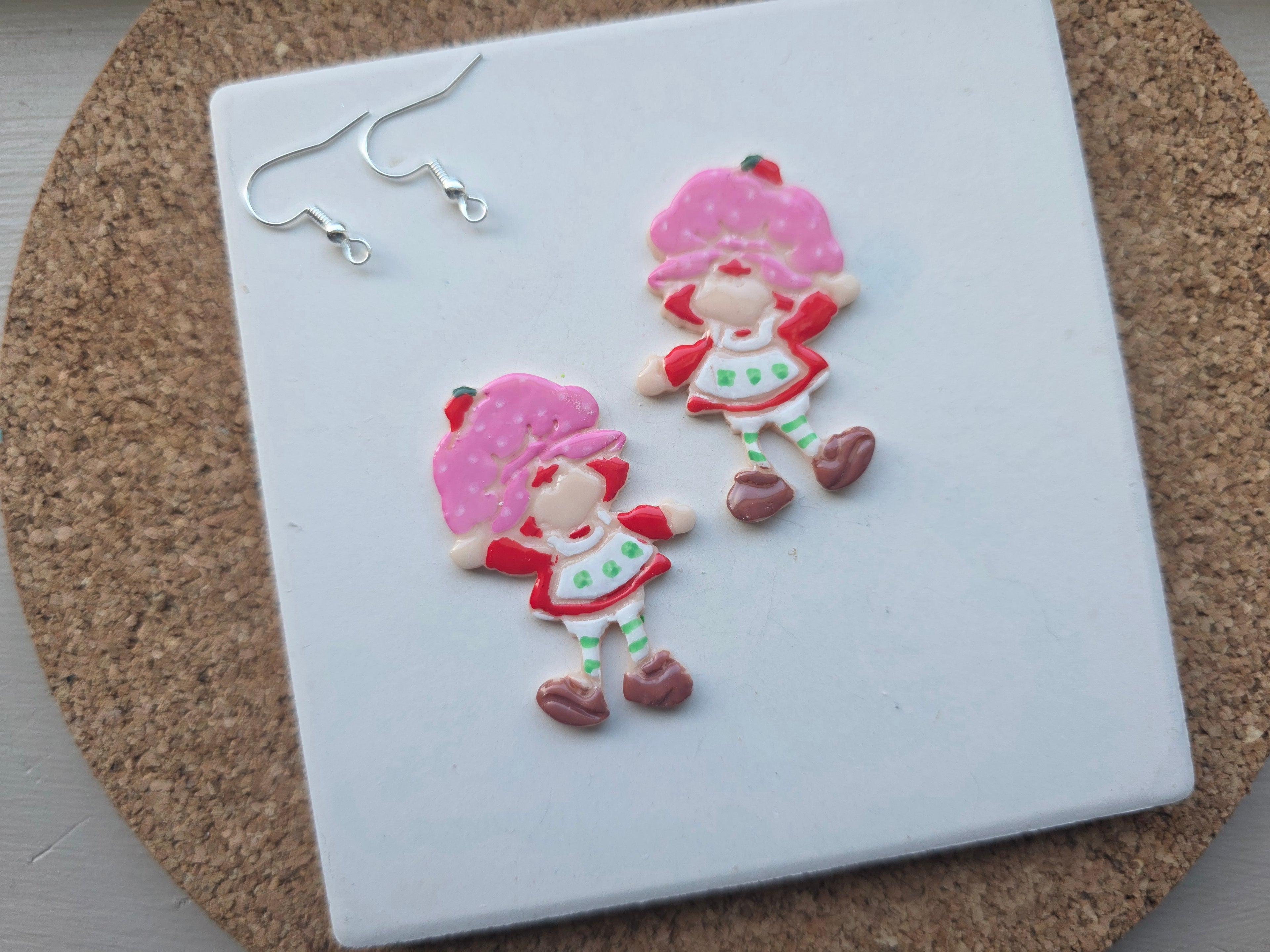 Strawberry Shortcake Clay Earrings