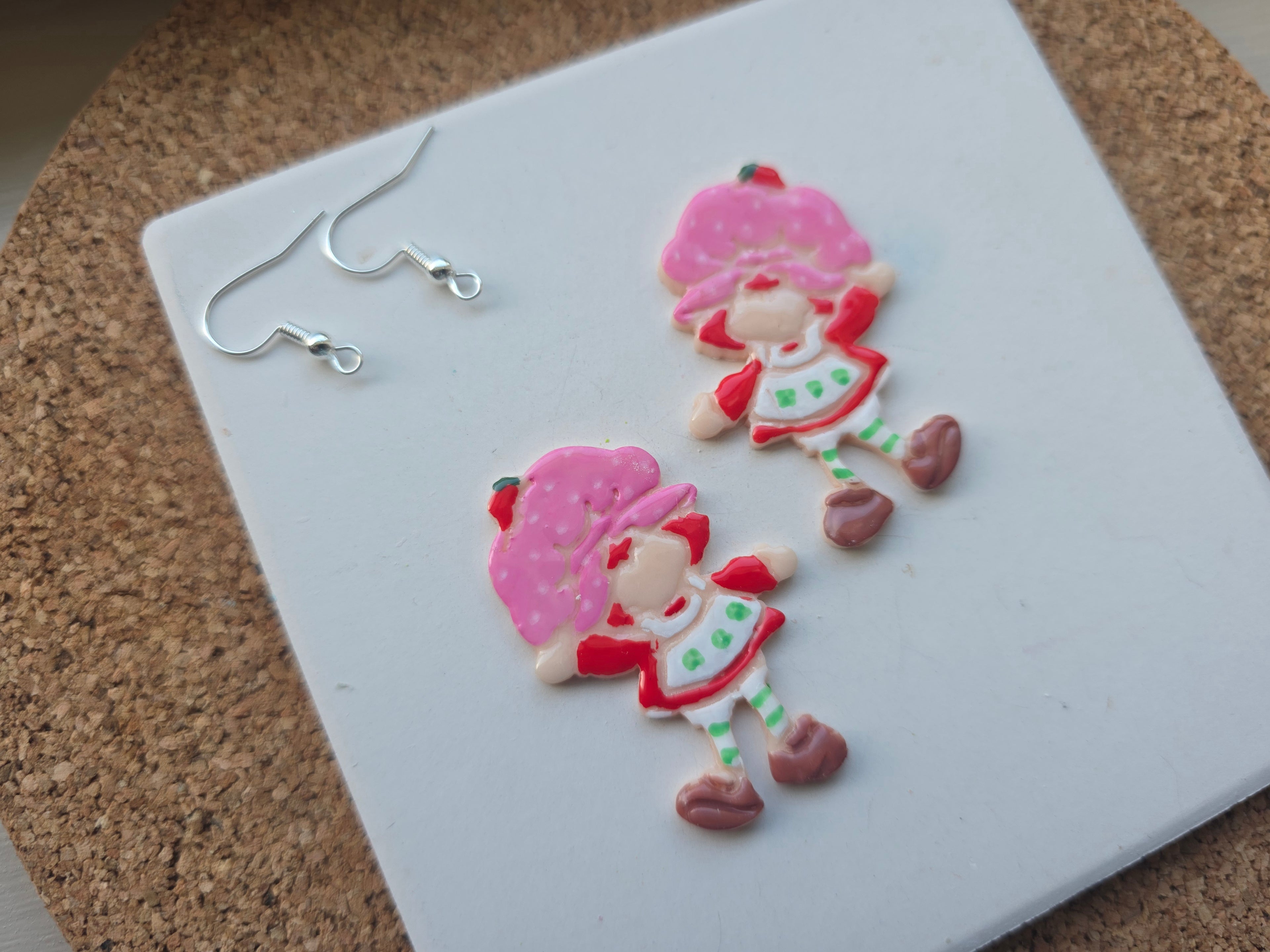 Strawberry Shortcake Clay Earrings