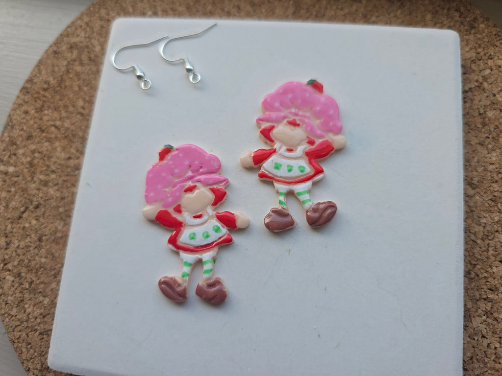 Strawberry Shortcake Clay Earrings