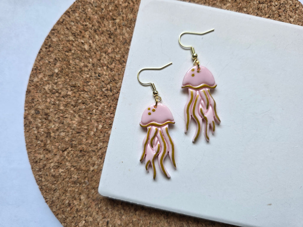Pink Jellyfish Earrings