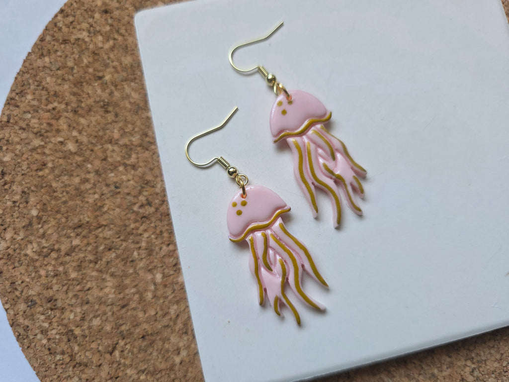 Pink Jellyfish Earrings