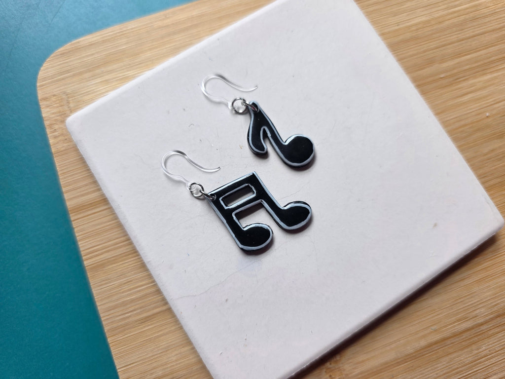 Musical Note Clay Earrings