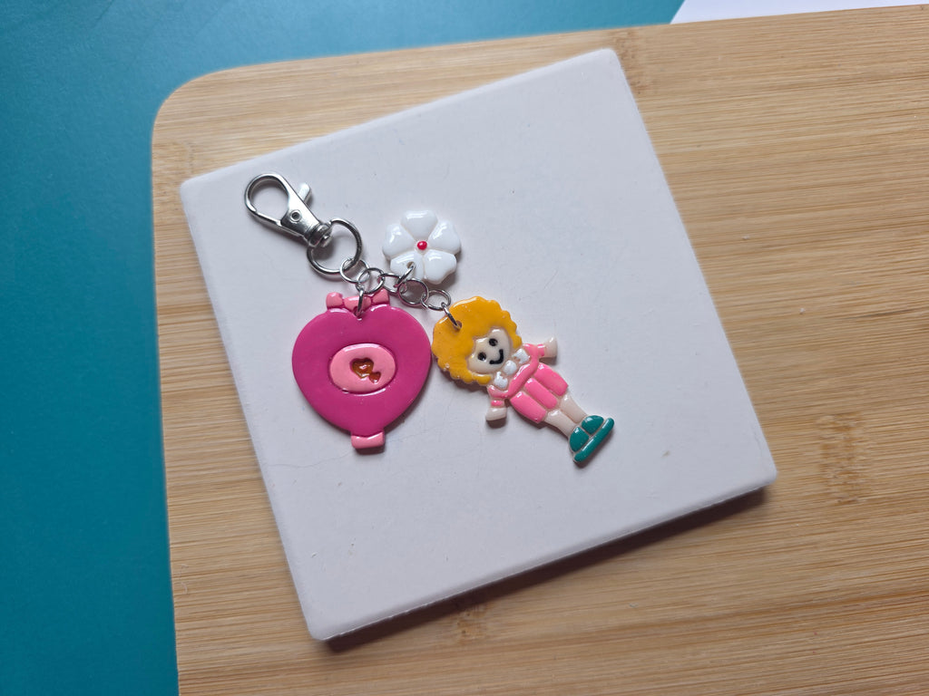 Pocket Doll Keychain/Purse Charm in Pink