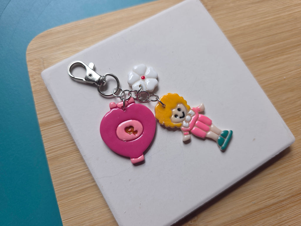 Pocket Doll Keychain/Purse Charm in Pink