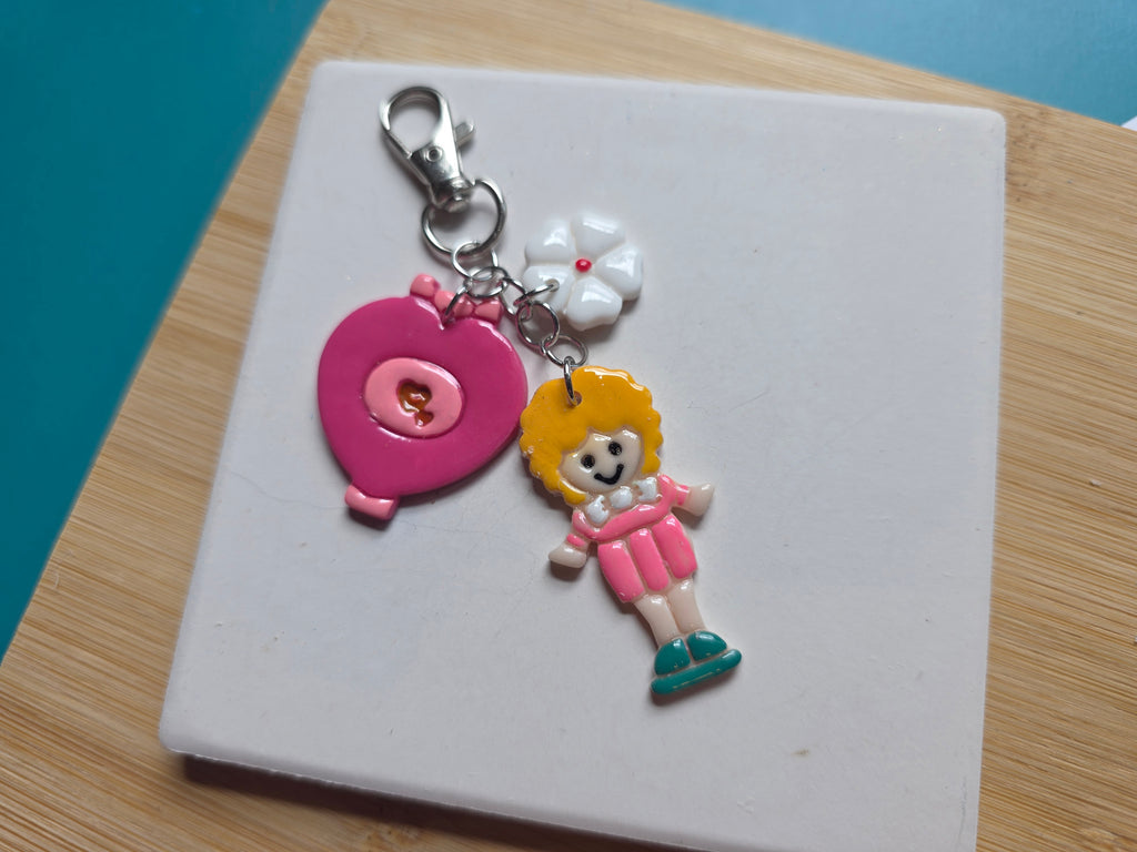 Pocket Doll Keychain/Purse Charm in Pink