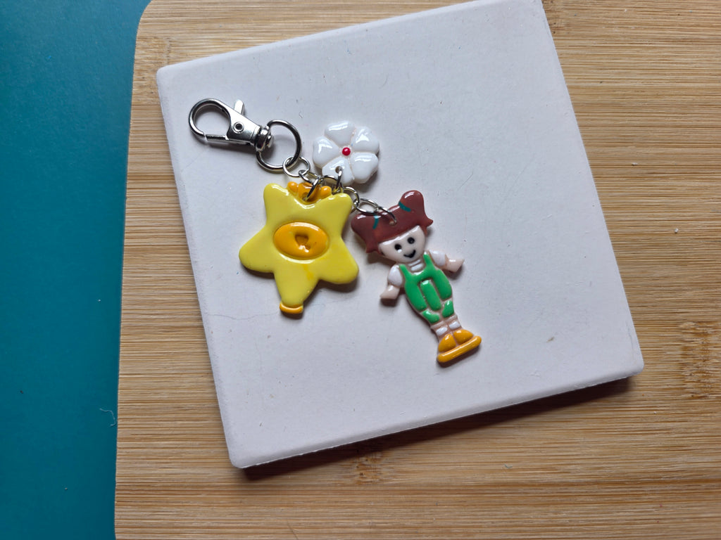 Pocket Doll Clay Keychain/Purse Charm in Yellow