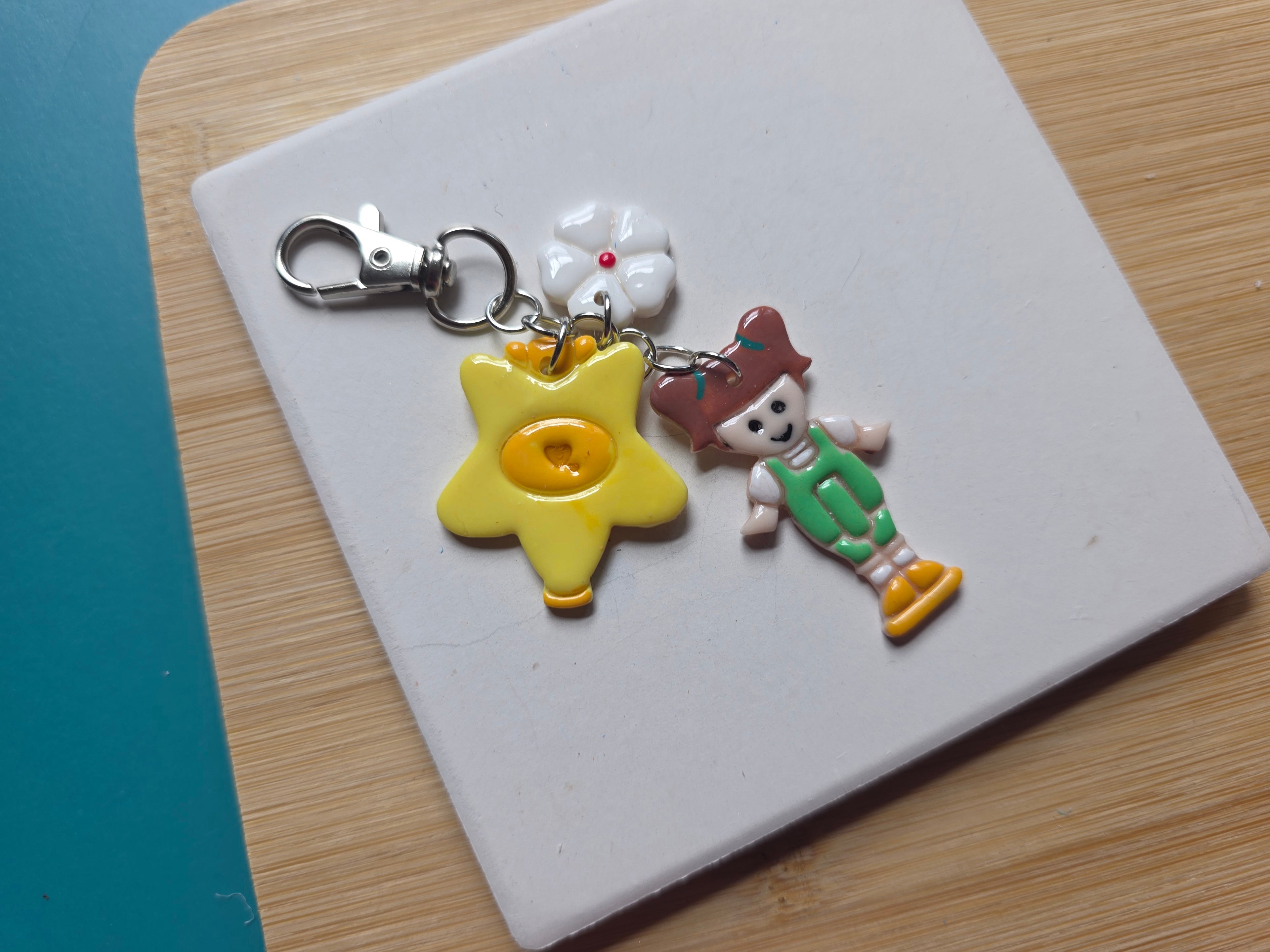 Pocket Doll Clay Keychain/Purse Charm in Yellow