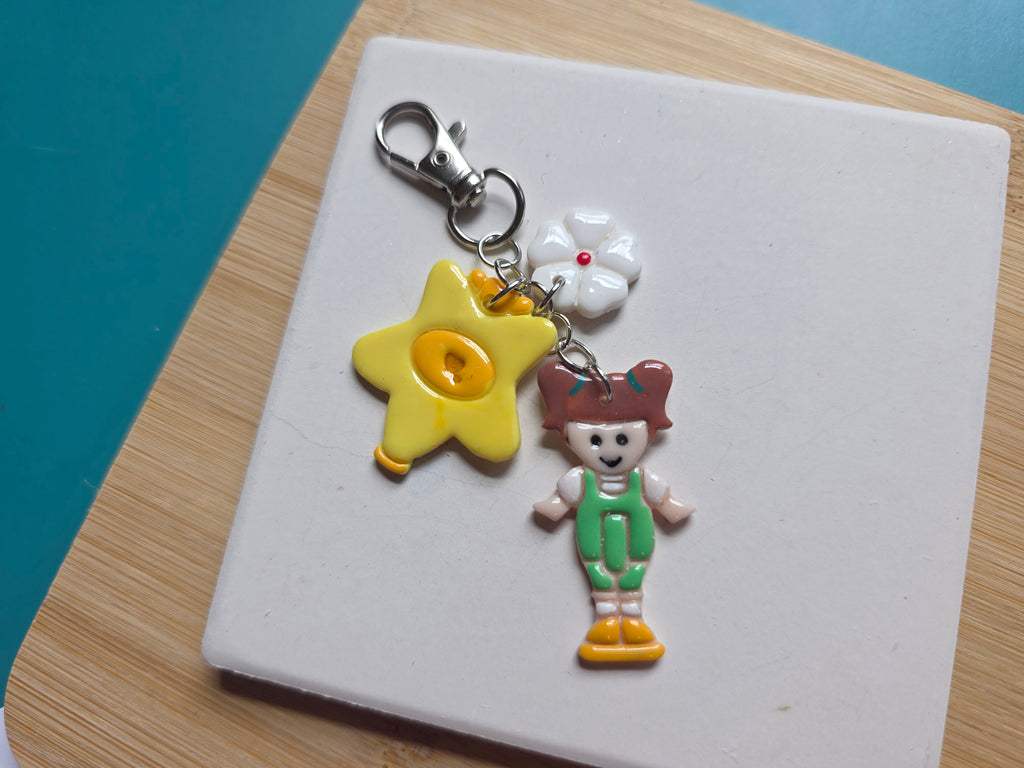 Pocket Doll Clay Keychain/Purse Charm in Yellow