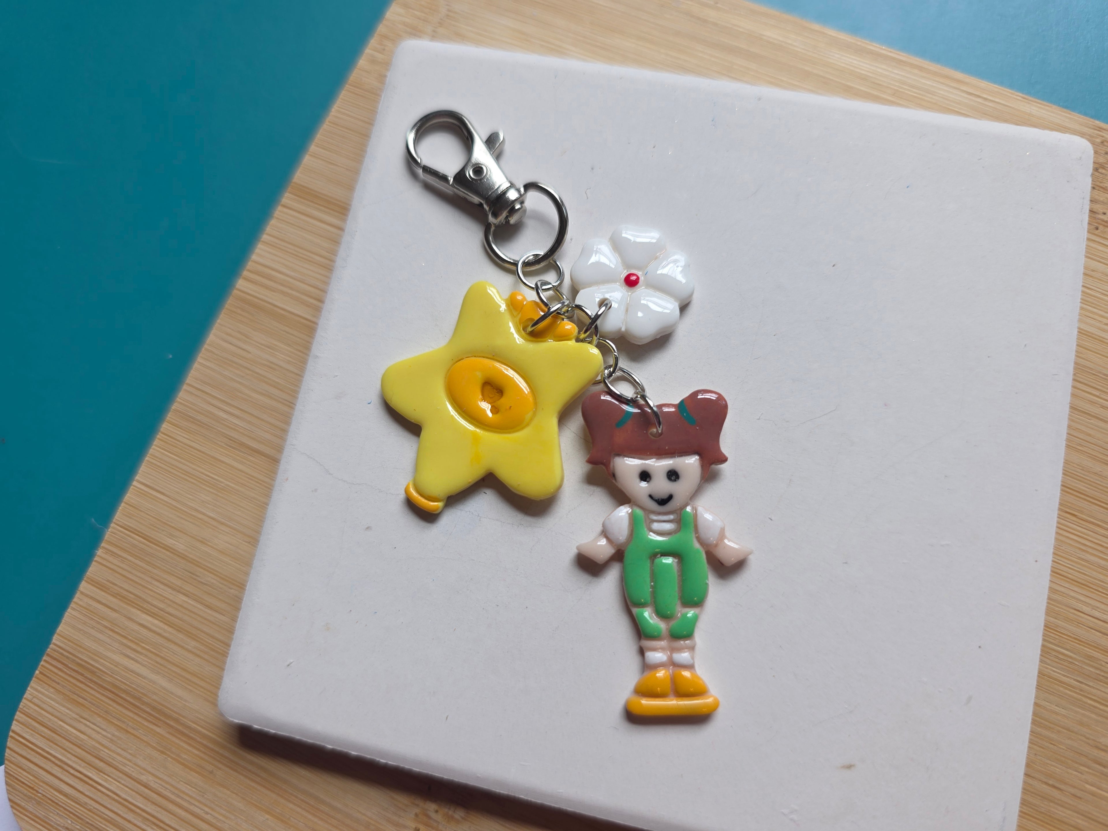 Pocket Doll Clay Keychain/Purse Charm in Yellow