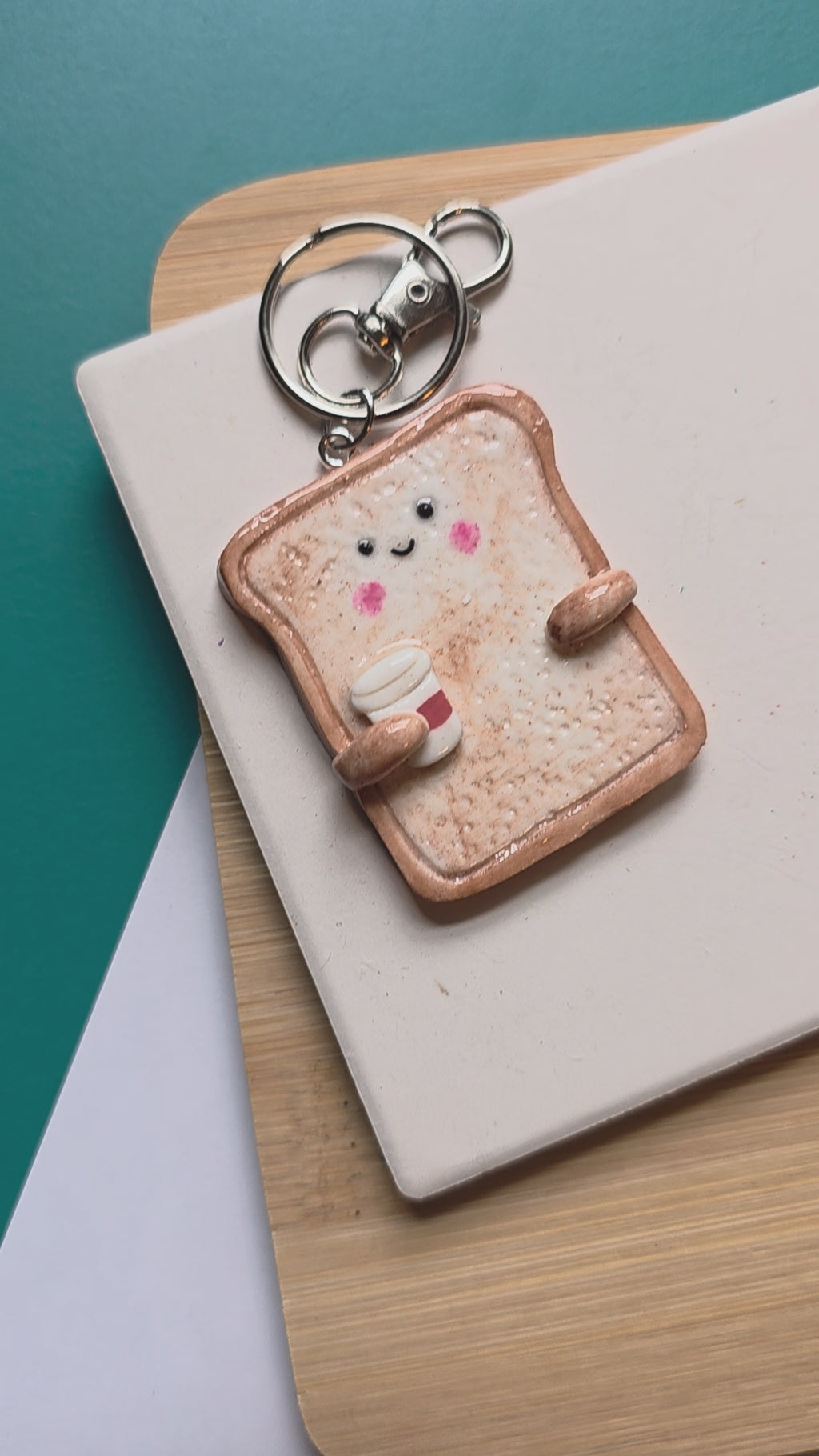 Coffee To-Go Emotional Support Friend Clay Keychain