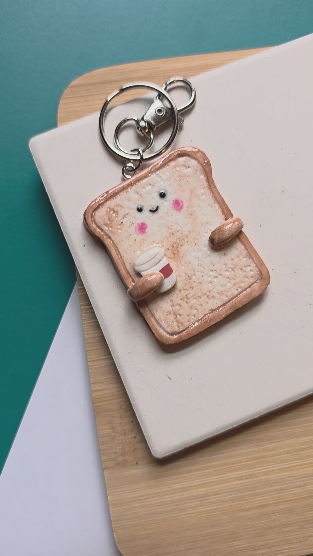 Coffee To-Go Emotional Support Friend Clay Keychain