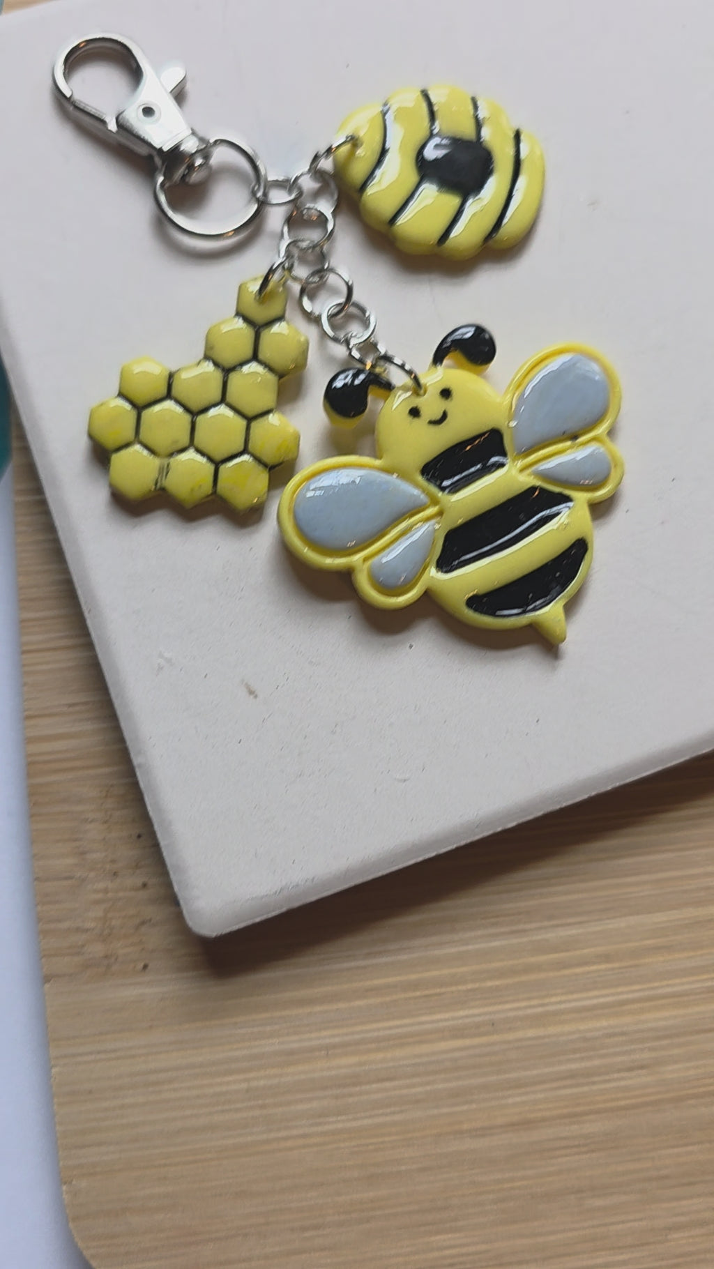 Bee Friend Clay Keychain