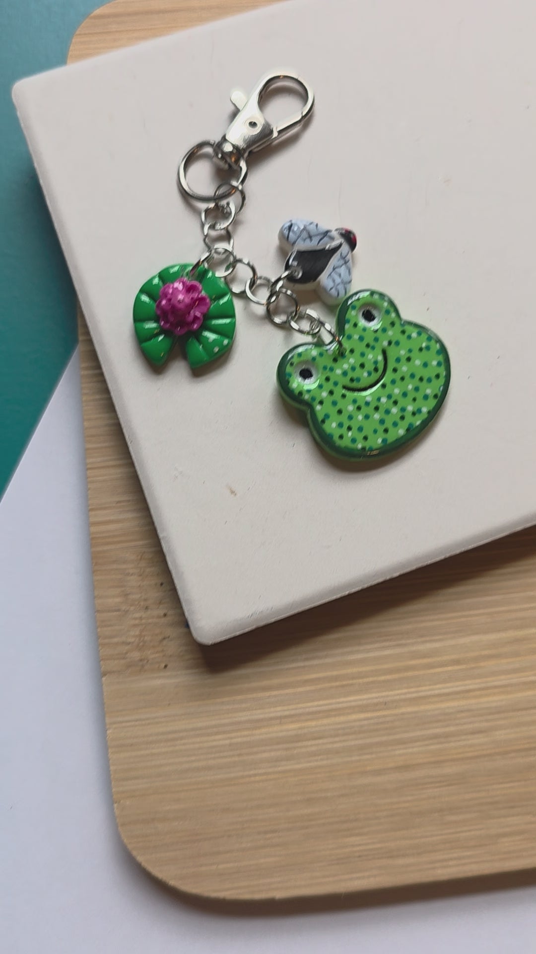 Cute Frog Clay Keychain