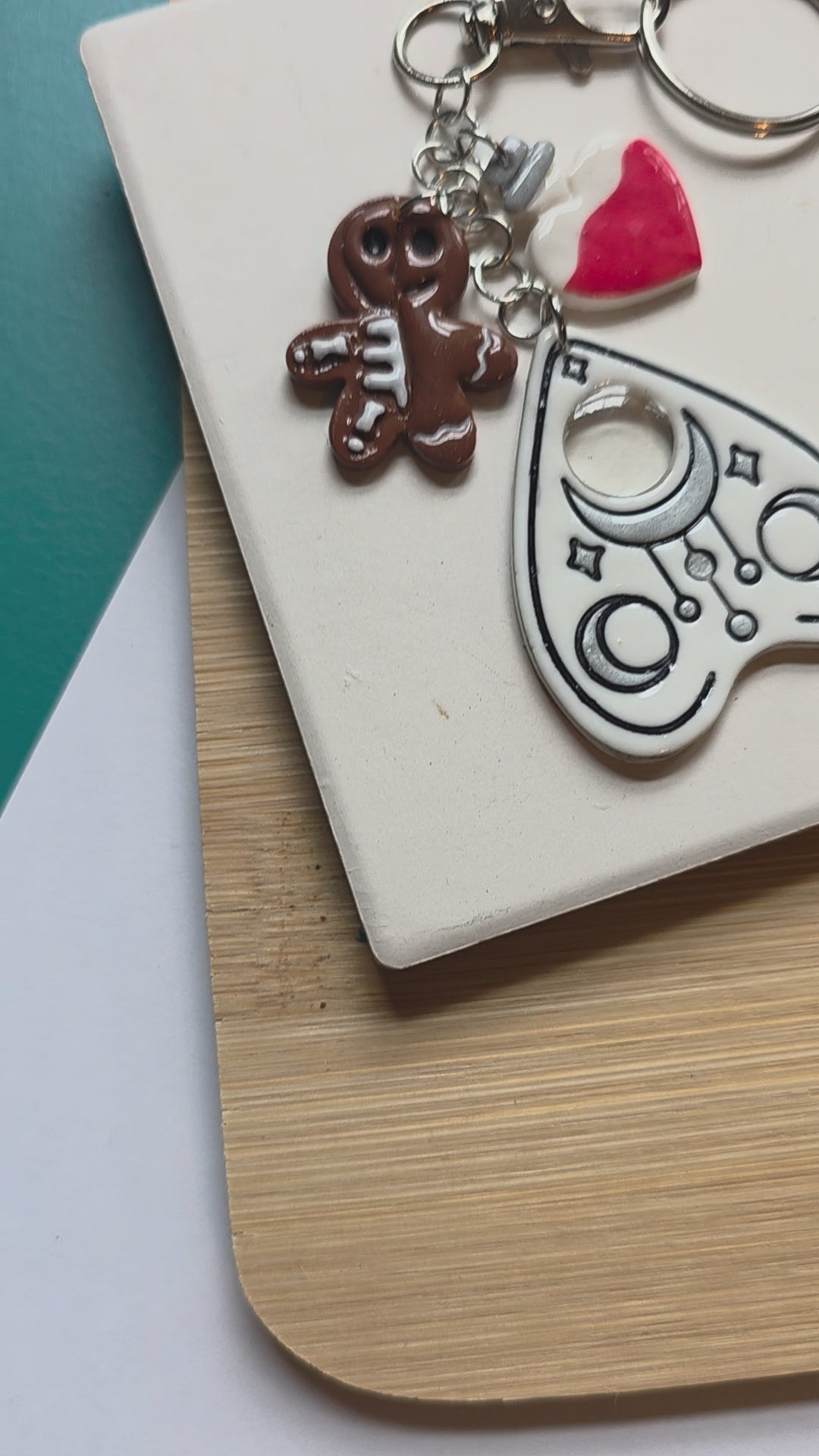 Planchette and Friends Clay Keychain
