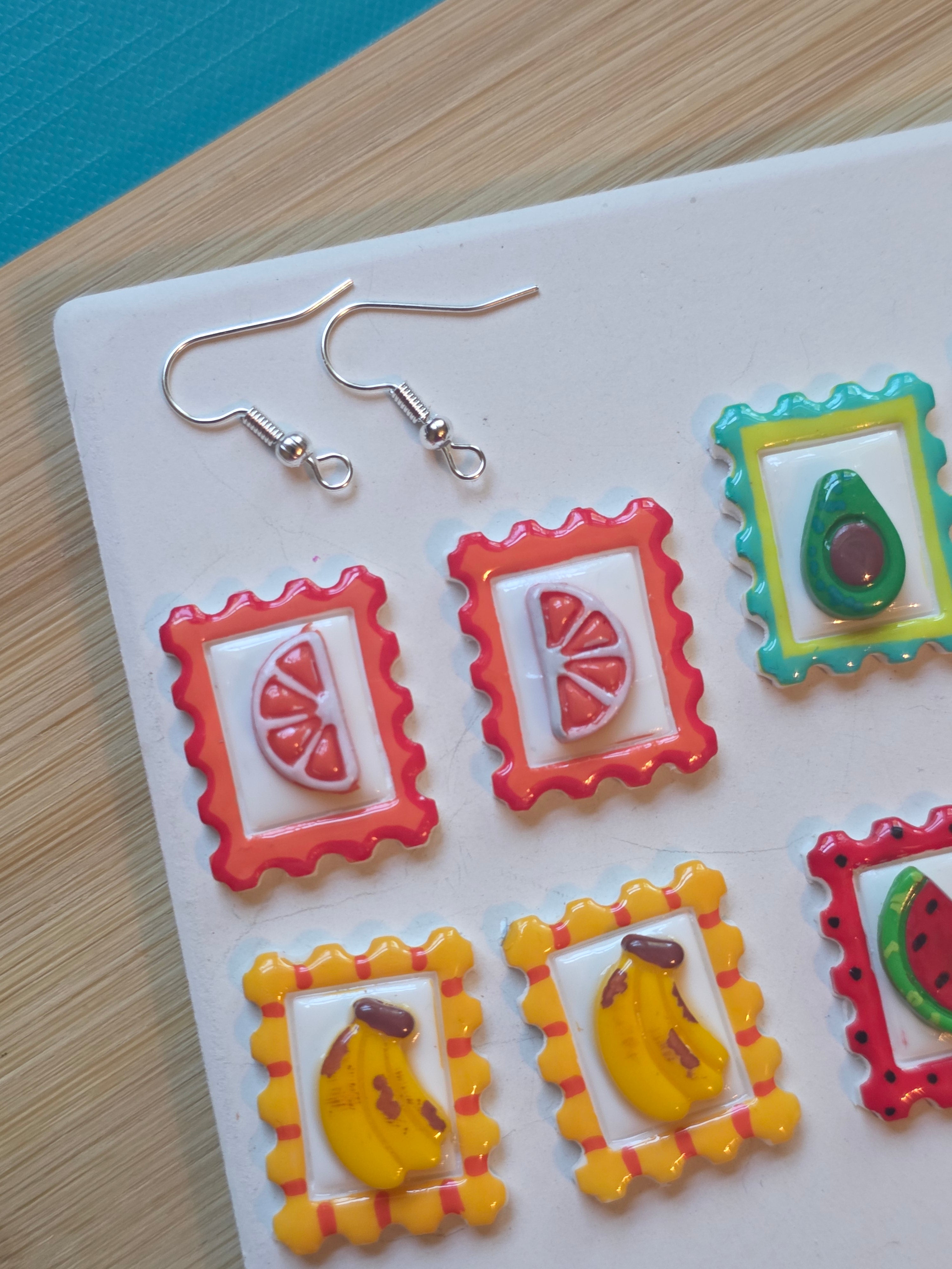 Fruit Stamps Clay Earrings