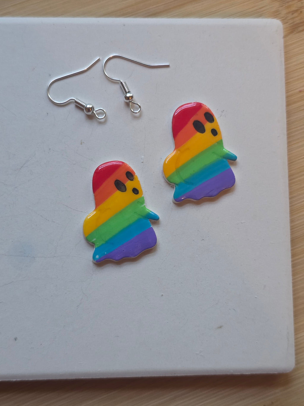 Bootylicious Pride Ghost Clay Earrings