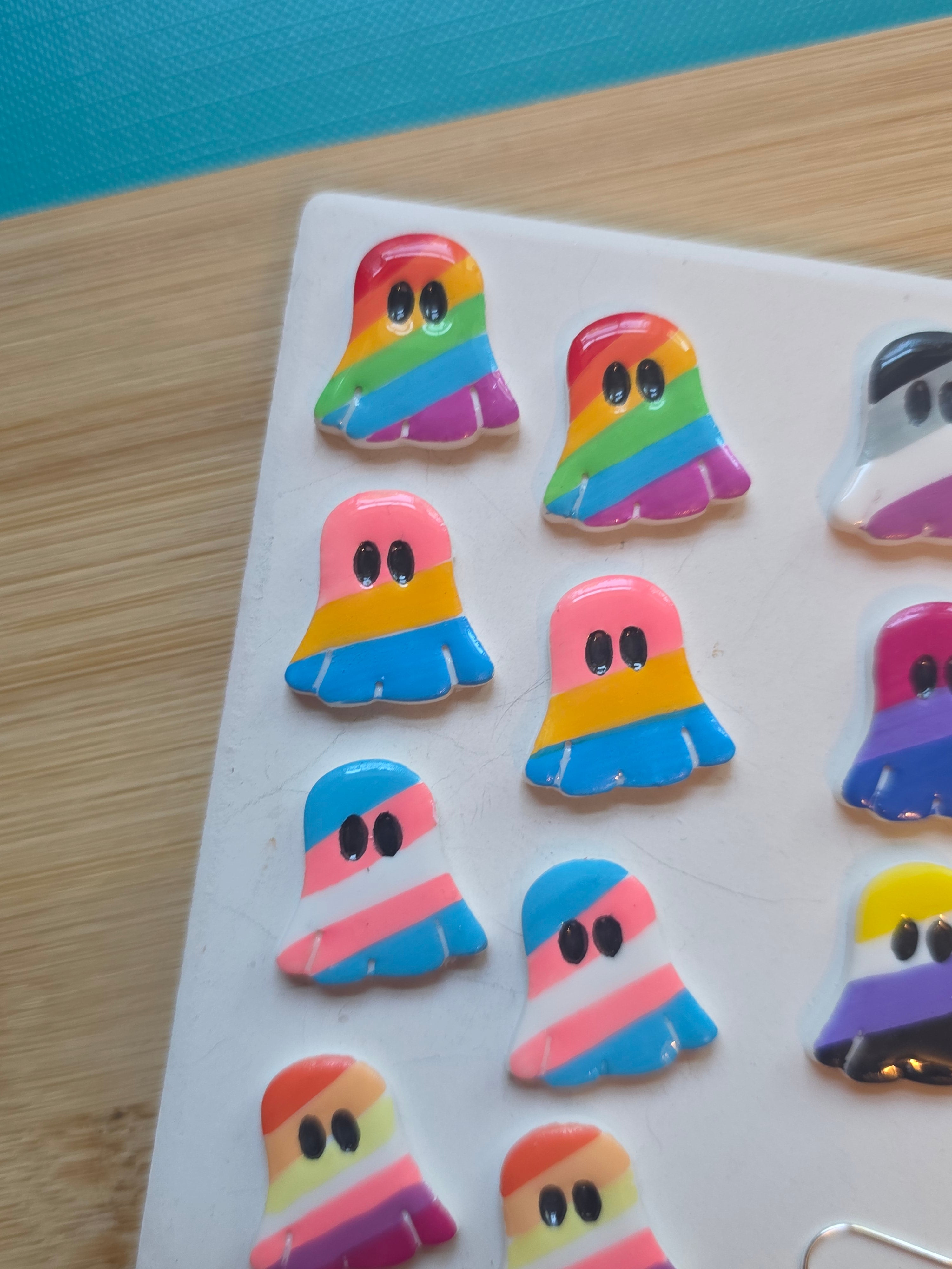 Pride Ghosts Clay Earrings
