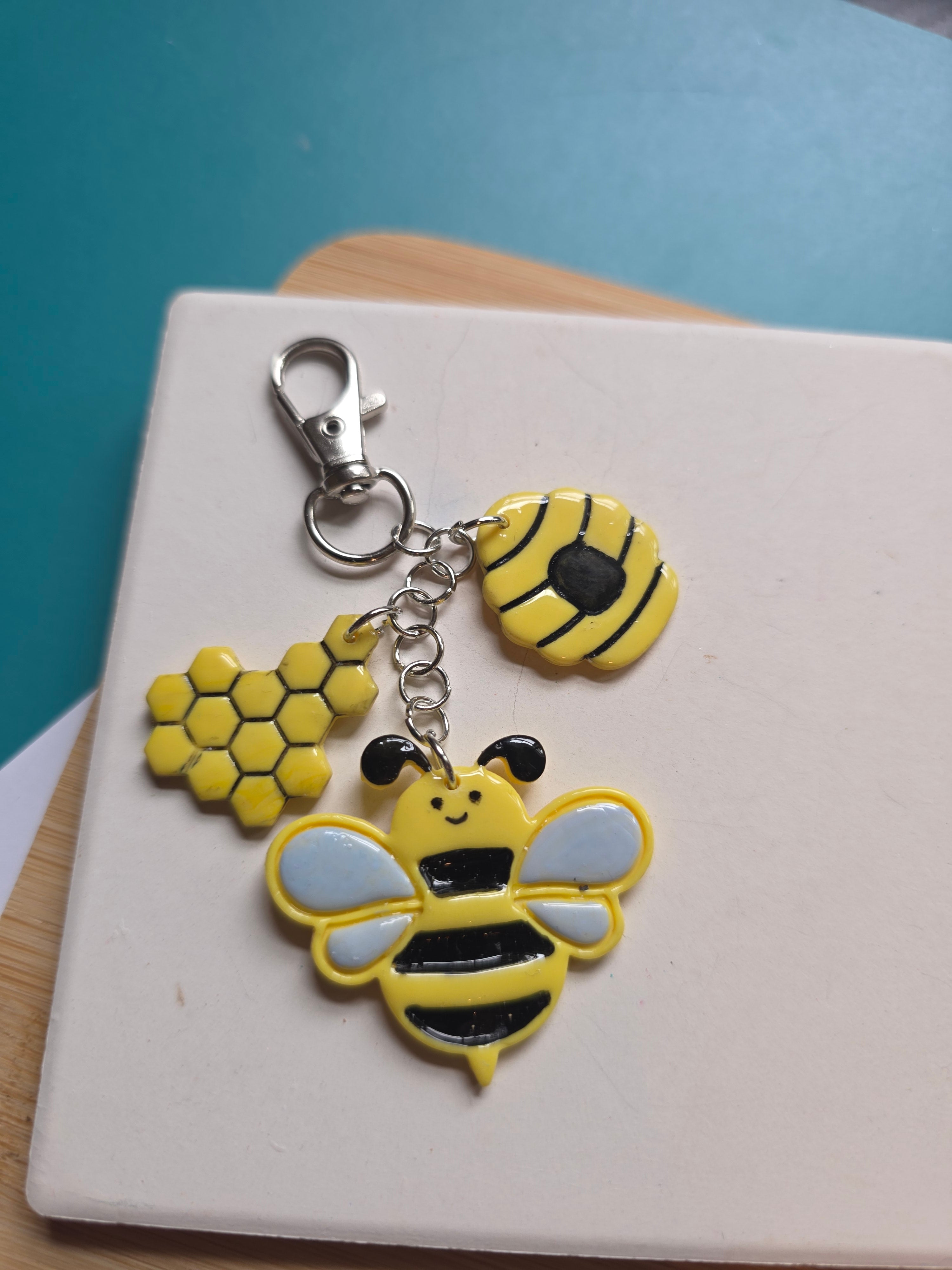 Bee Friend Clay Keychain