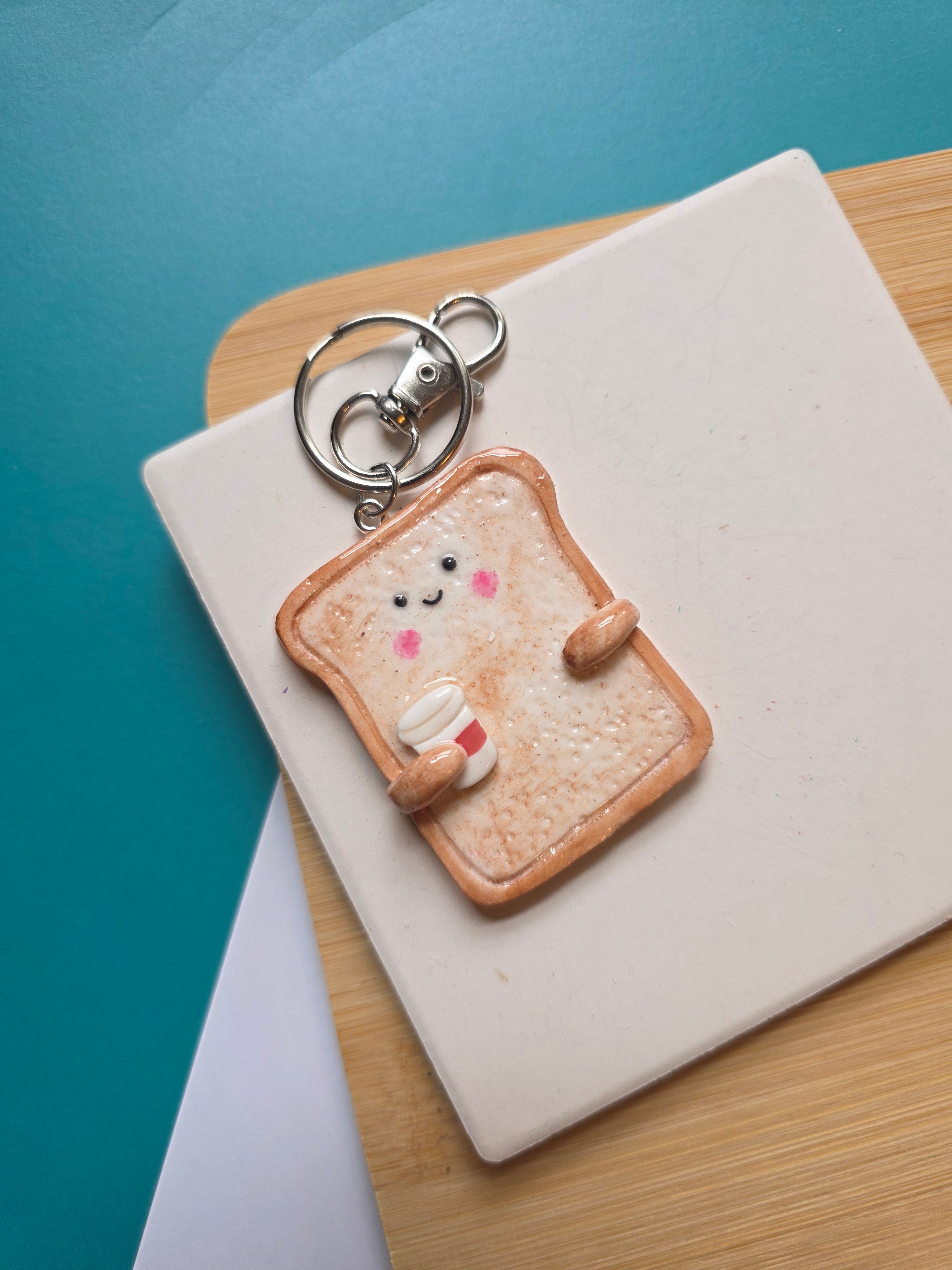 Coffee To-Go Emotional Support Friend Clay Keychain