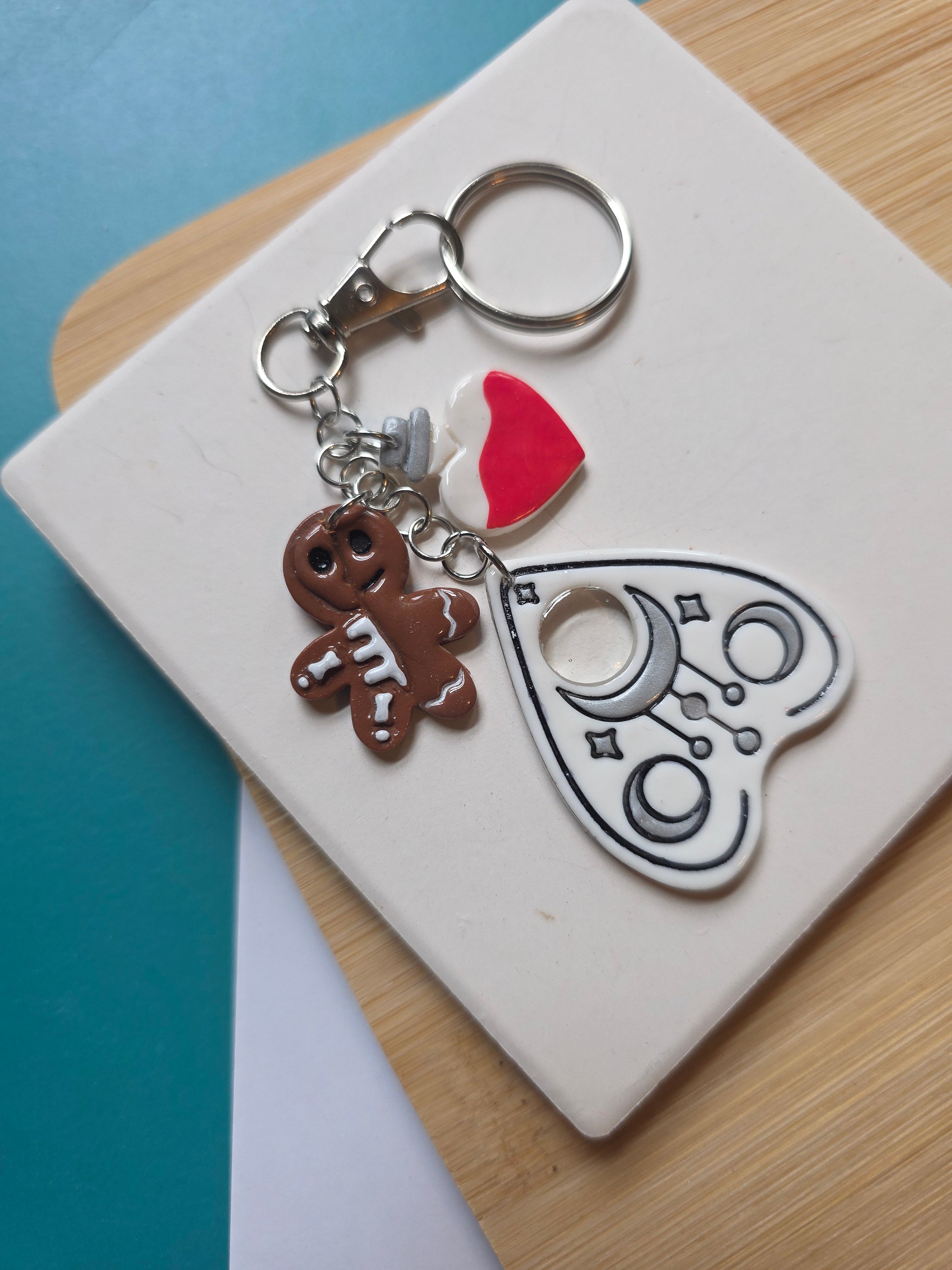 Planchette and Friends Clay Keychain