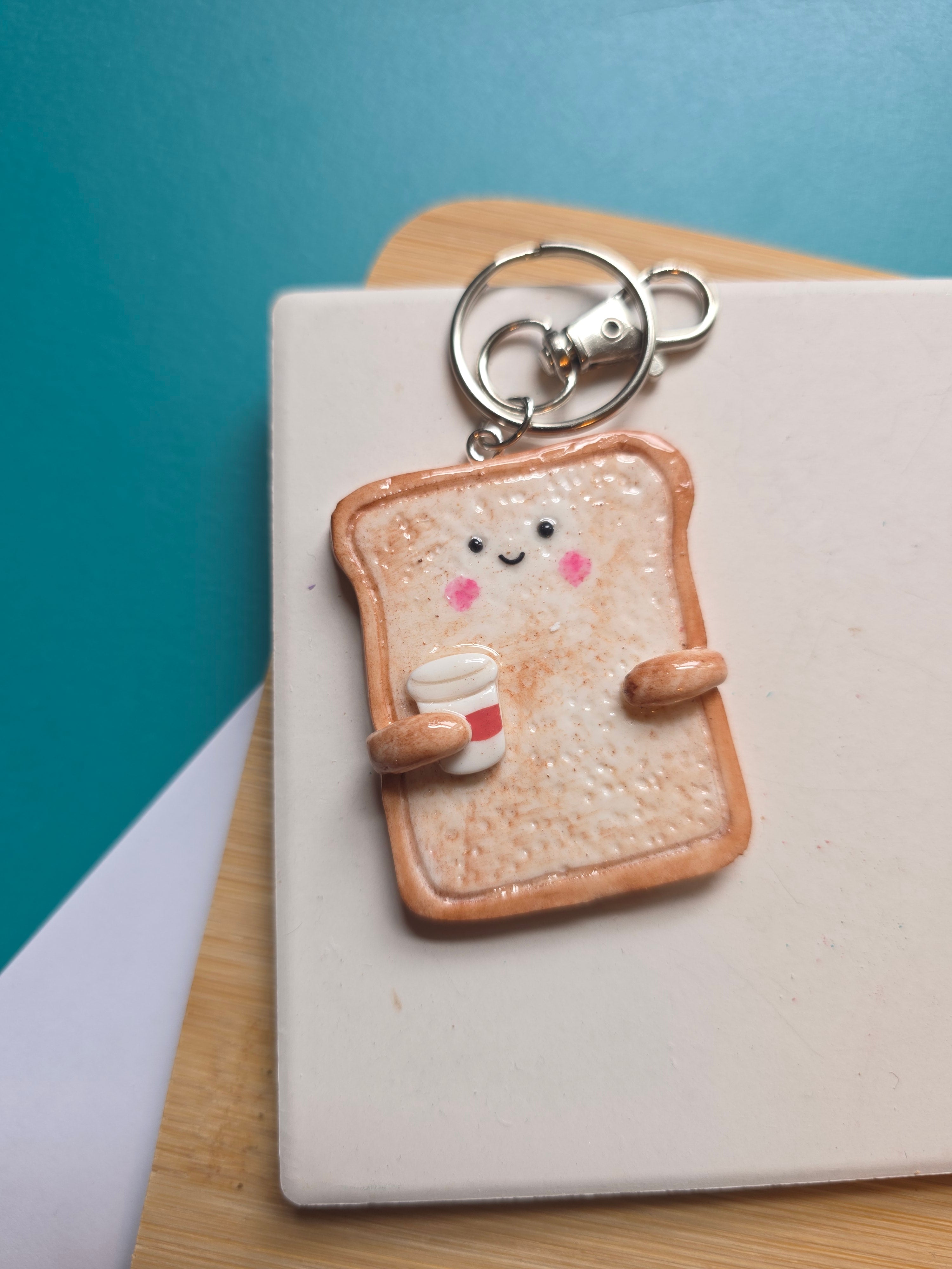 Coffee To-Go Emotional Support Friend Clay Keychain