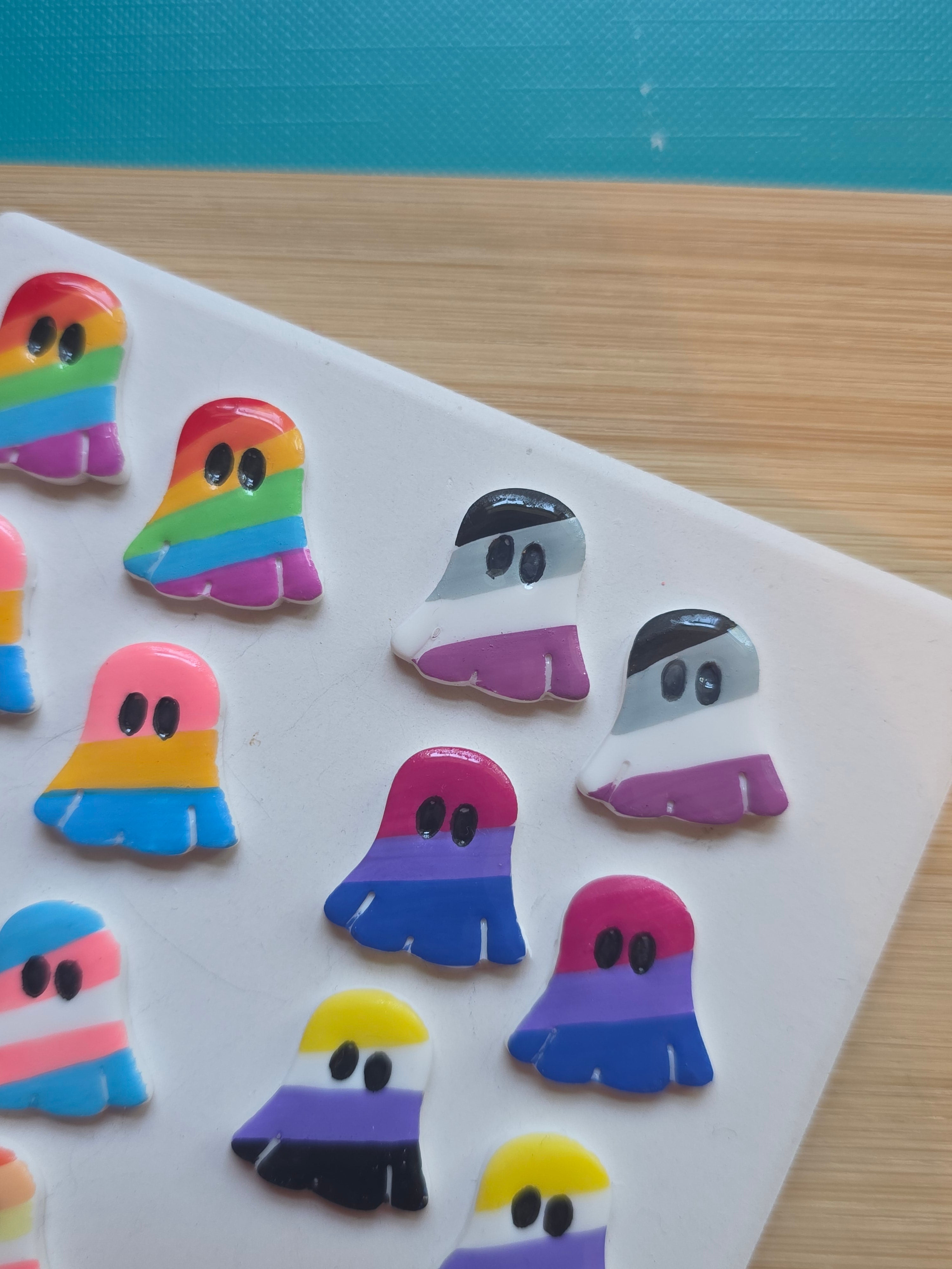 Pride Ghosts Clay Earrings