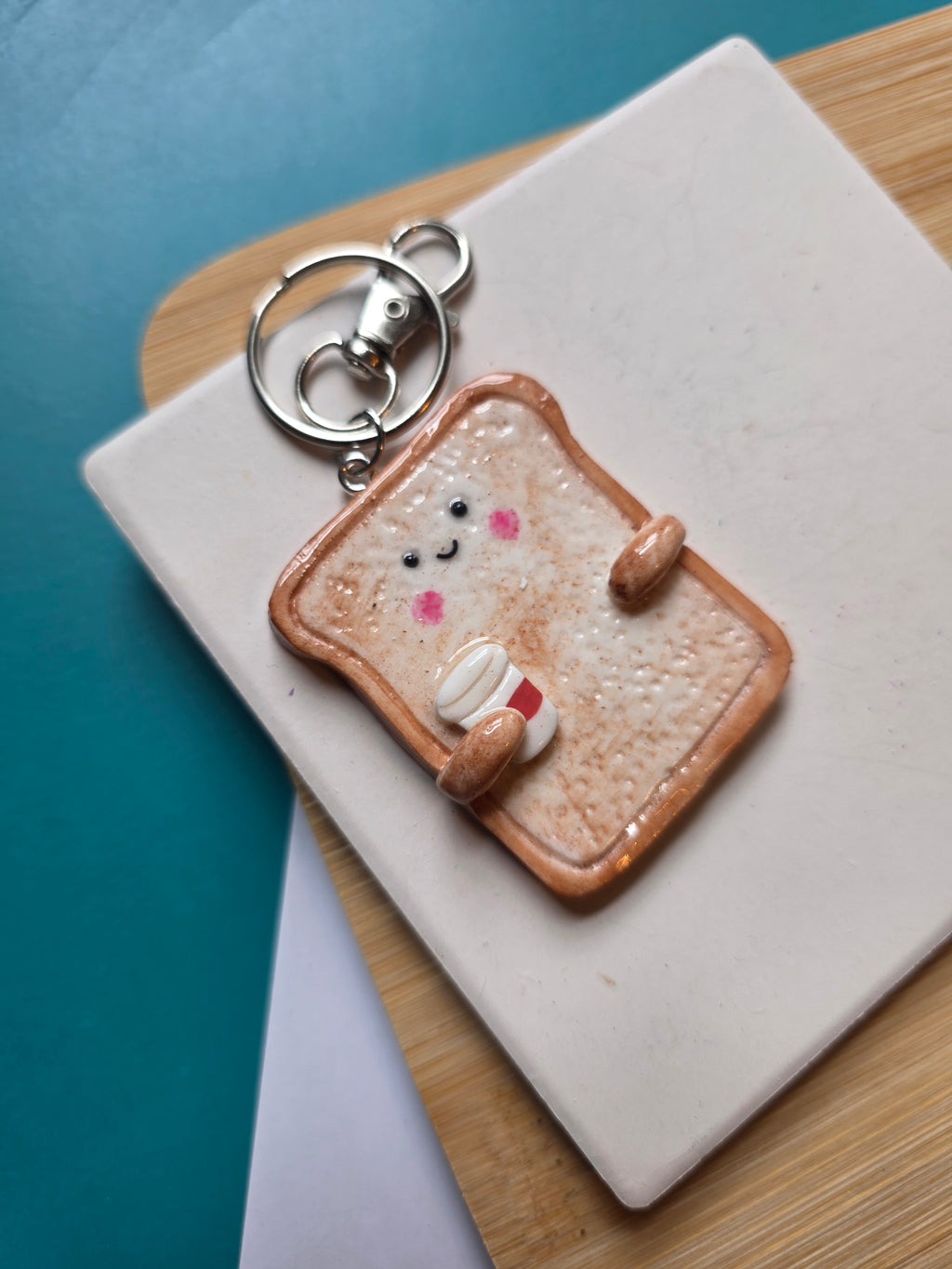 Coffee To-Go Emotional Support Friend Clay Keychain