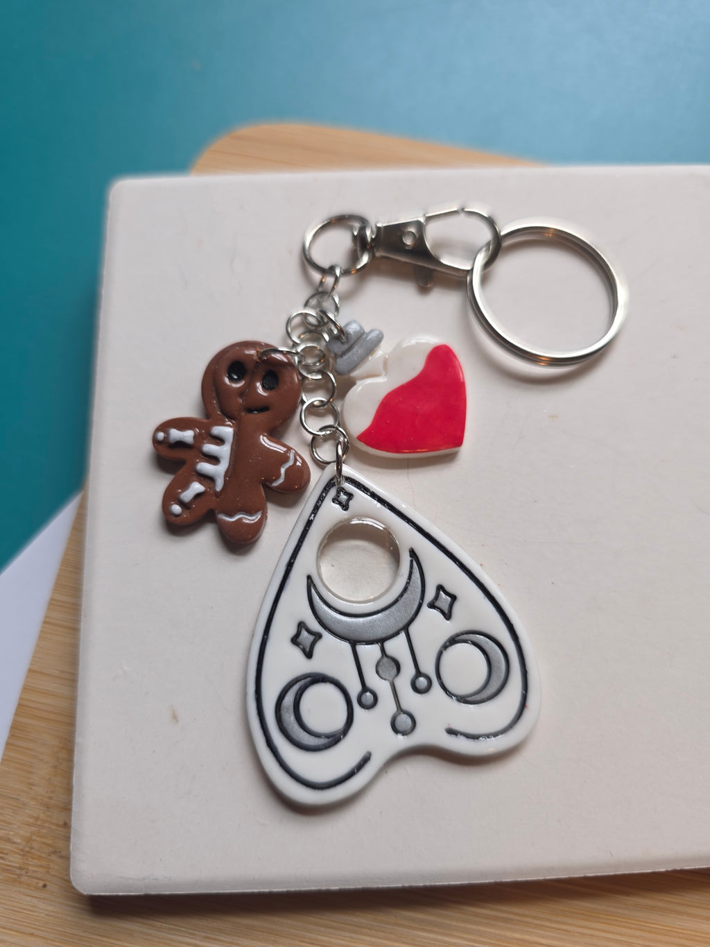 Planchette and Friends Clay Keychain