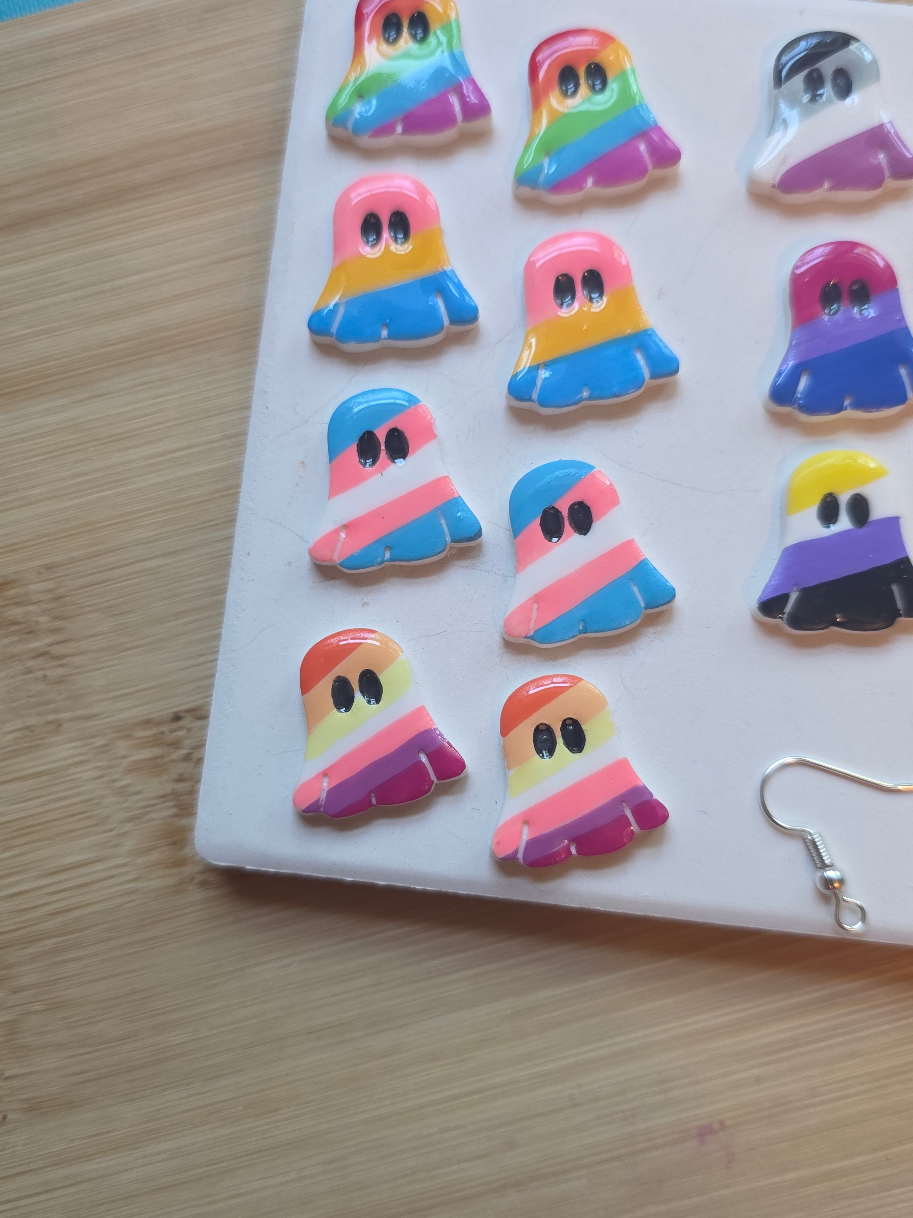 Pride Ghosts Clay Earrings