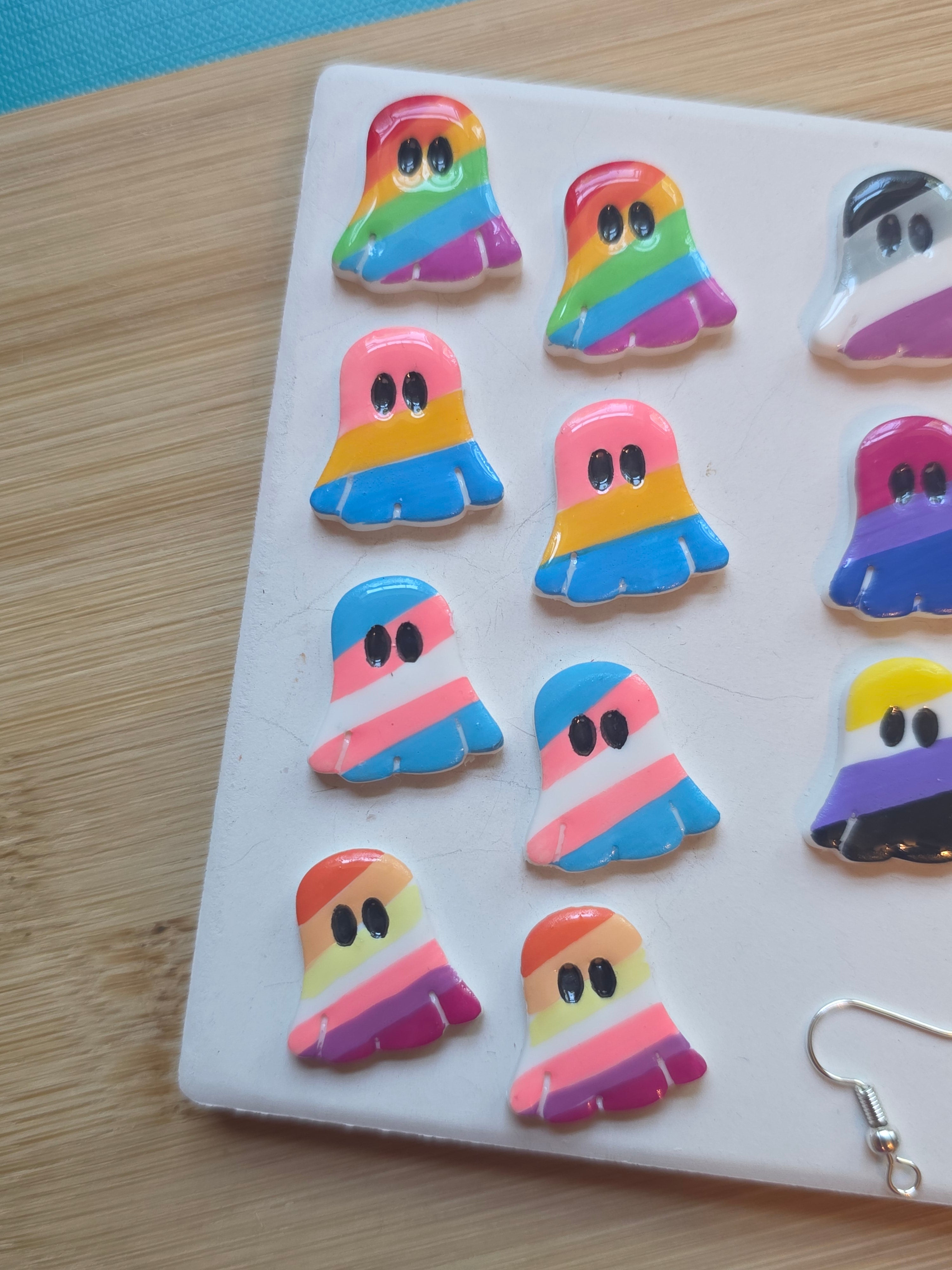 Pride Ghosts Clay Earrings